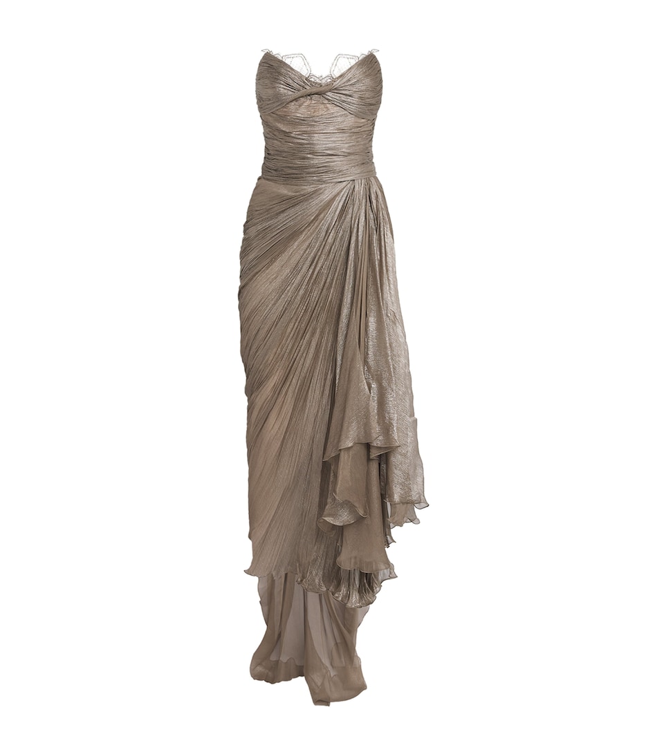 Maria Lucia Hohan Womens Silk Jolie Gown Woodsmoke