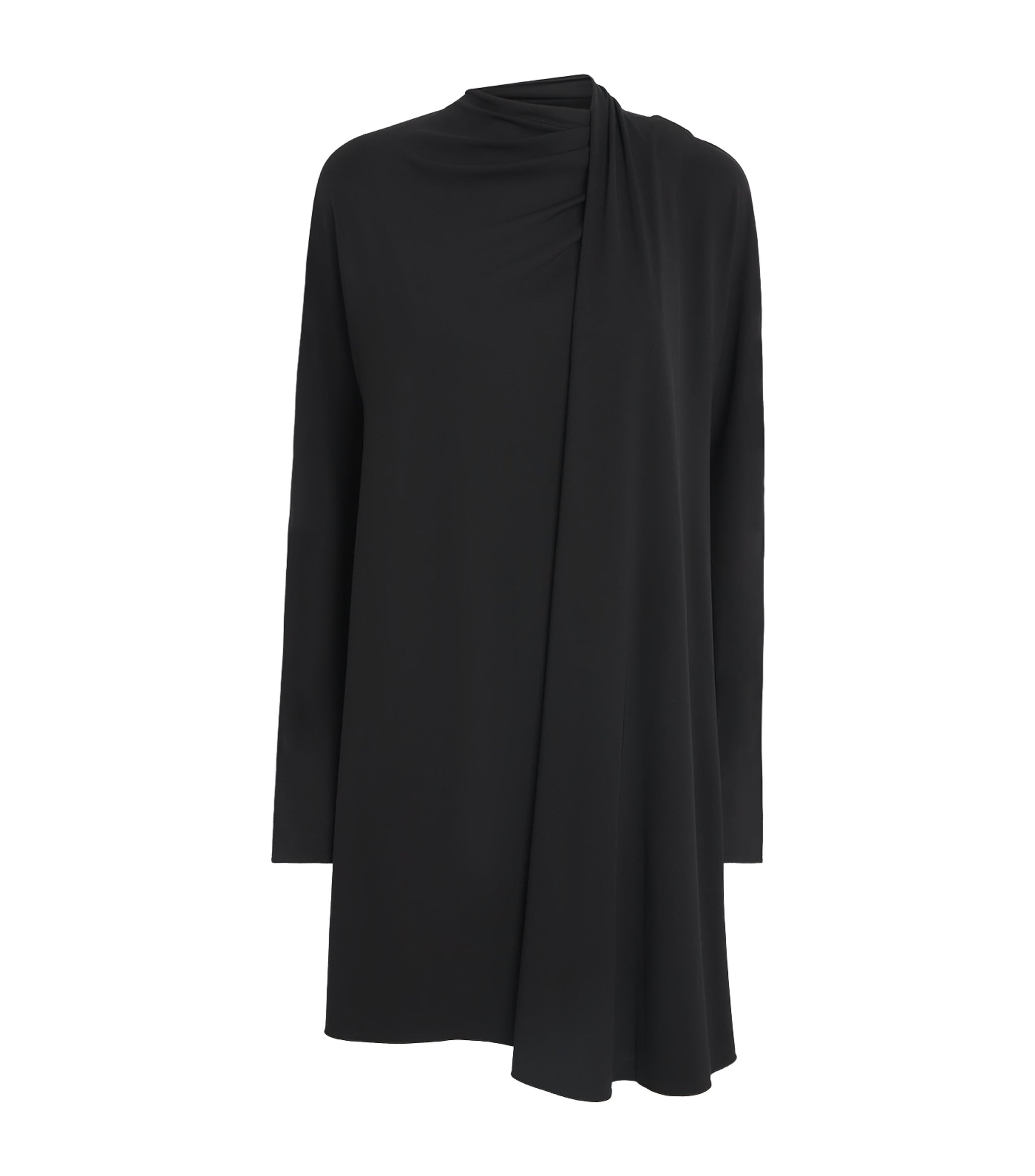 Toteme Womens Cady Scarf-Detail Mini Dress Black