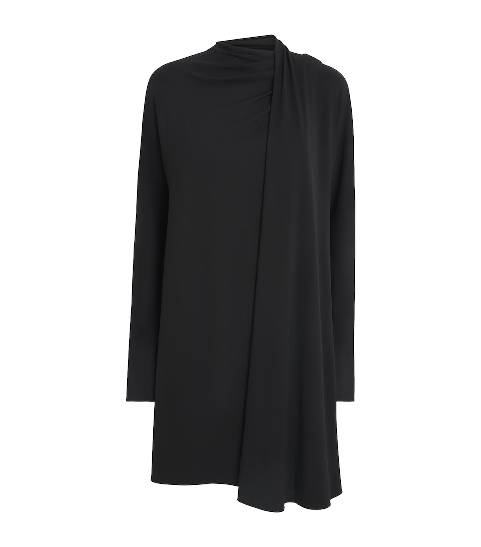 Toteme Womens Cady Scarf-Detail Mini Dress Black