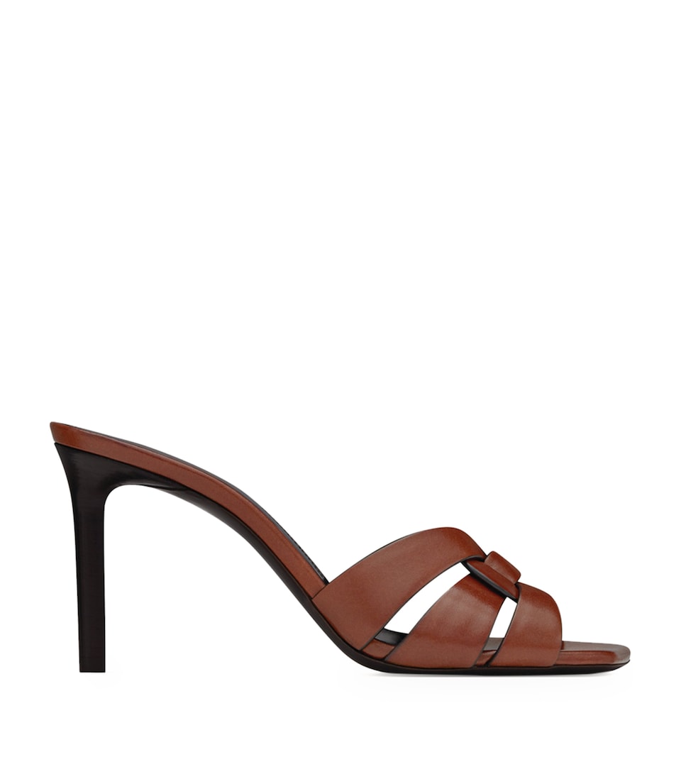 Saint Laurent Leather Tribute Heeled Mules 85
