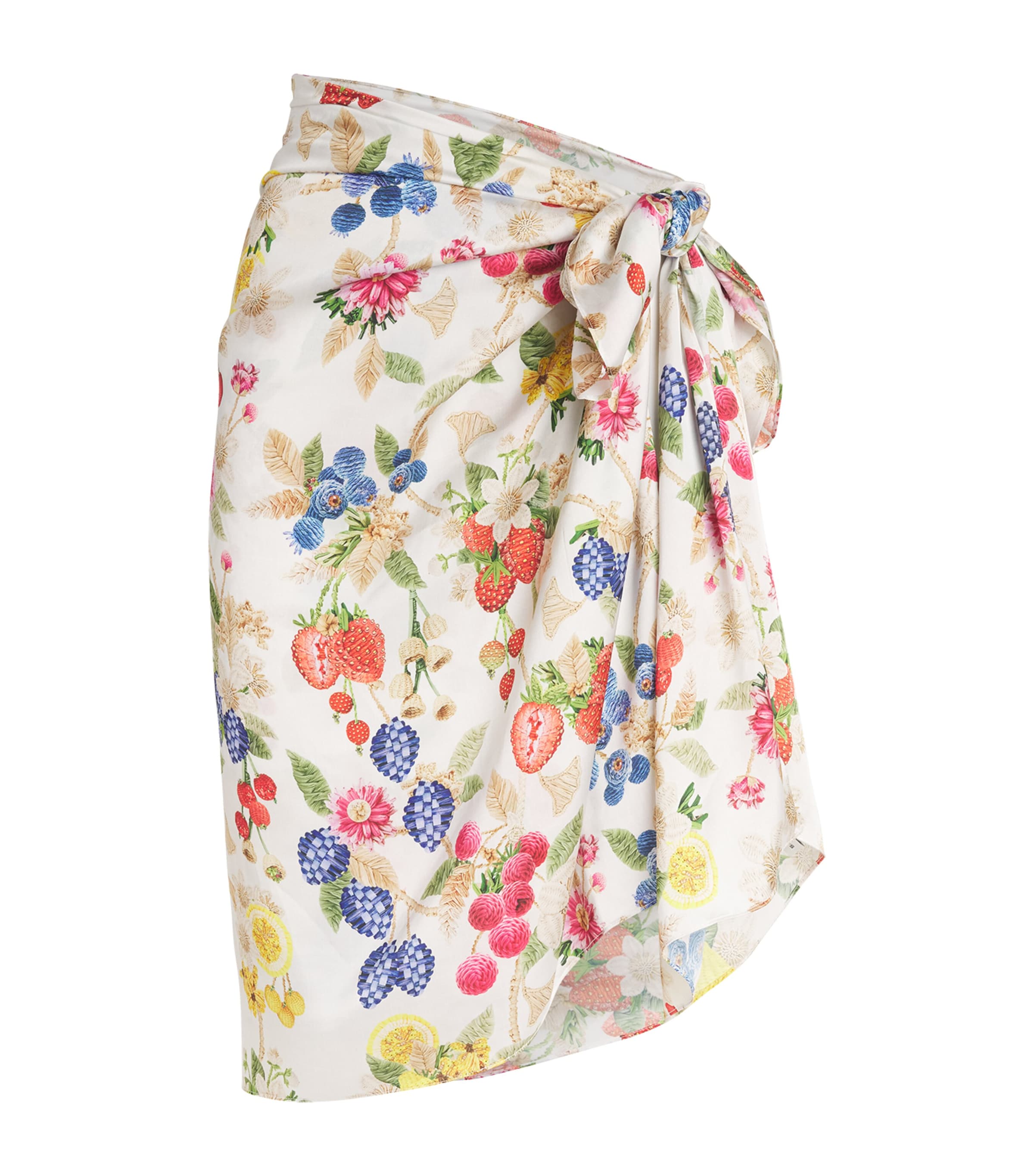 Floral-Embroidered Elba Pareo