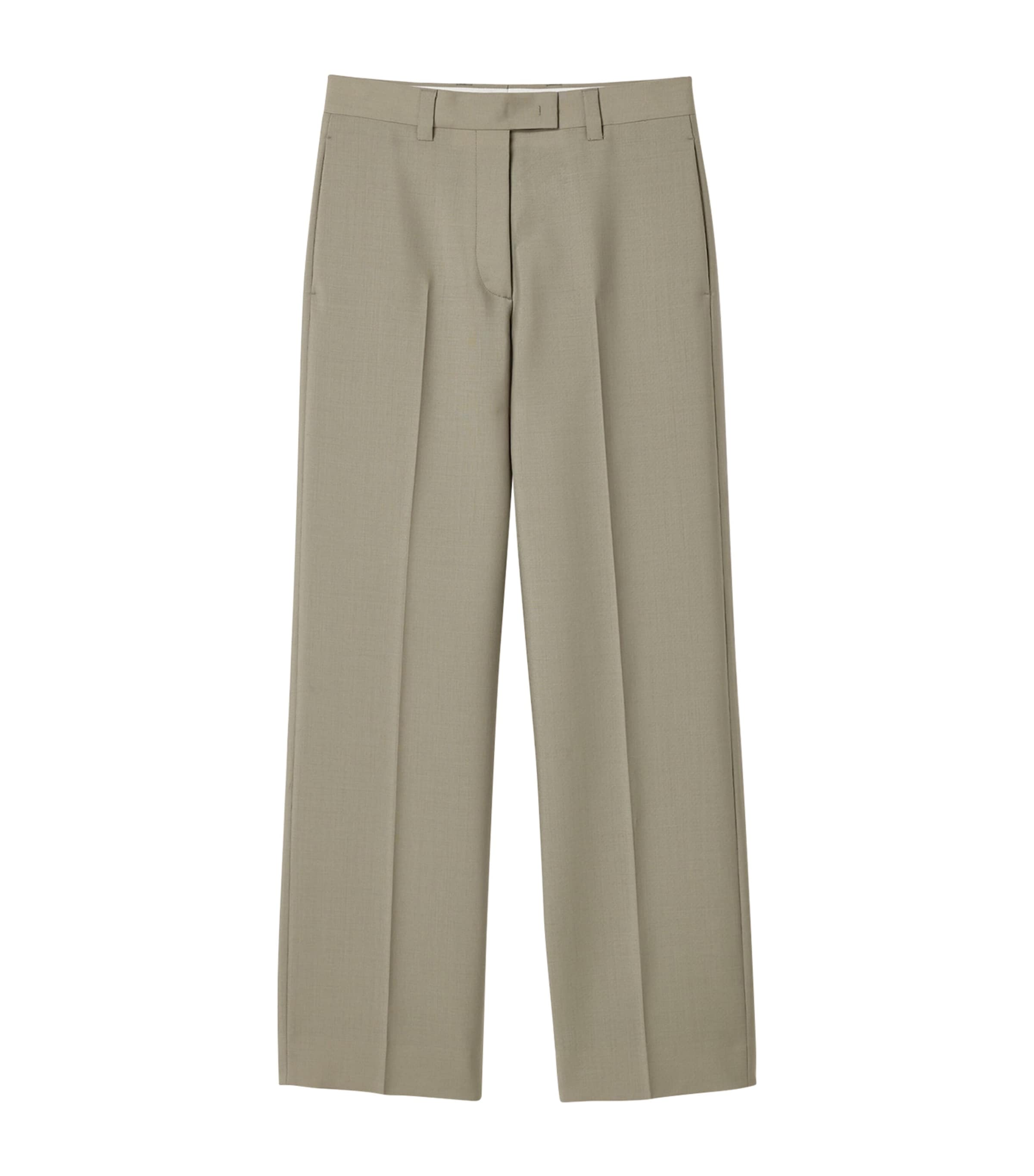 Miu Miu Womens Mohair-Wool Tailored Trousers Neutral