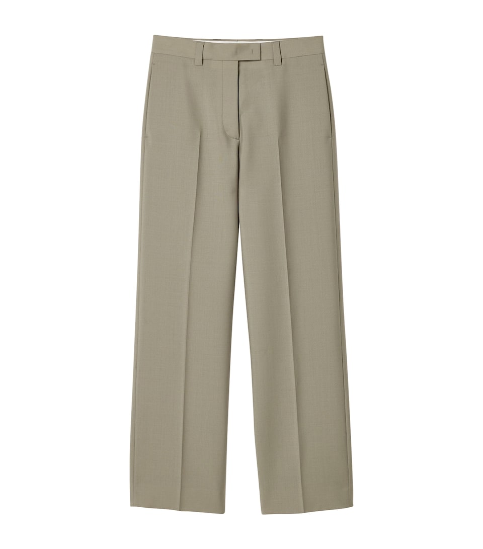 Miu Miu Womens Mohair-Wool Tailored Trousers Neutral