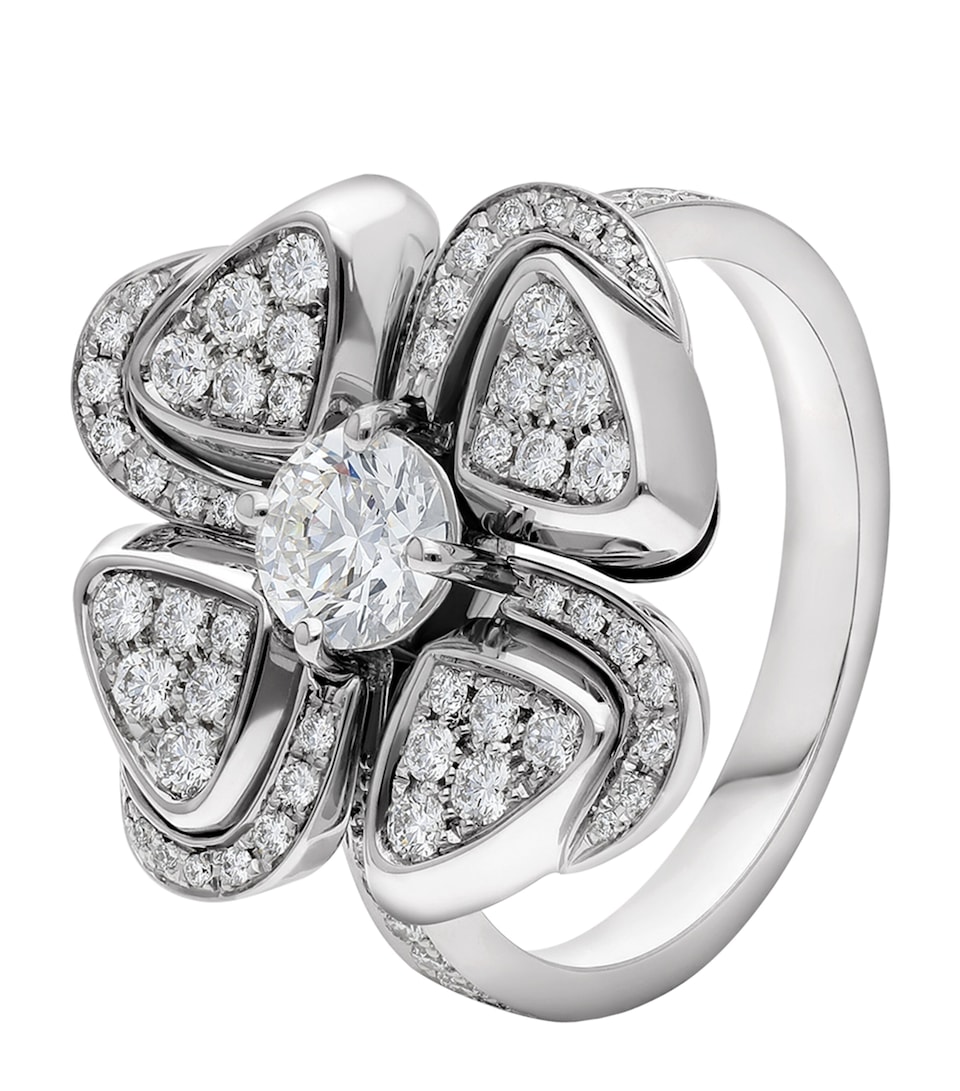 Bvlgari White Gold and Diamond Fiorever Ring White Gold