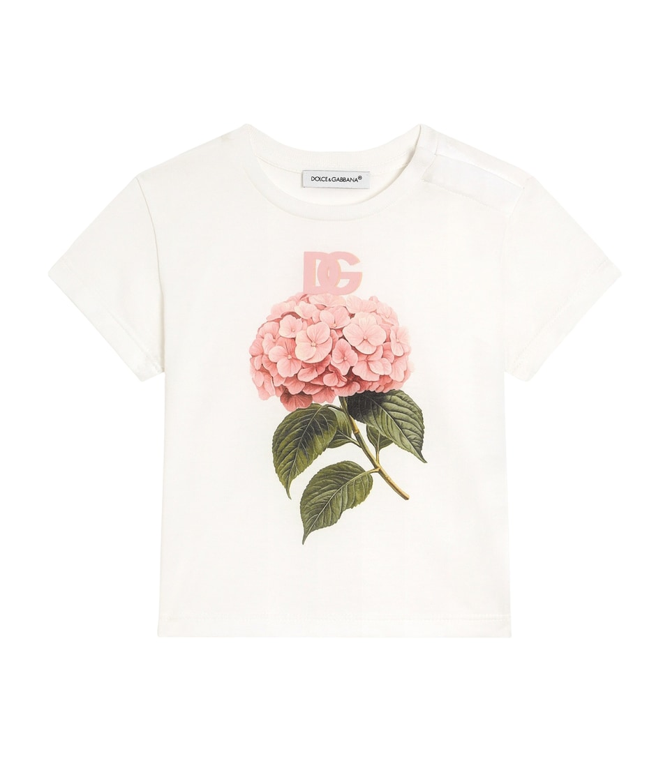 Dolce&Gabbana Kids Hydrangea Print T-Shirt (3-30 Months) Whit