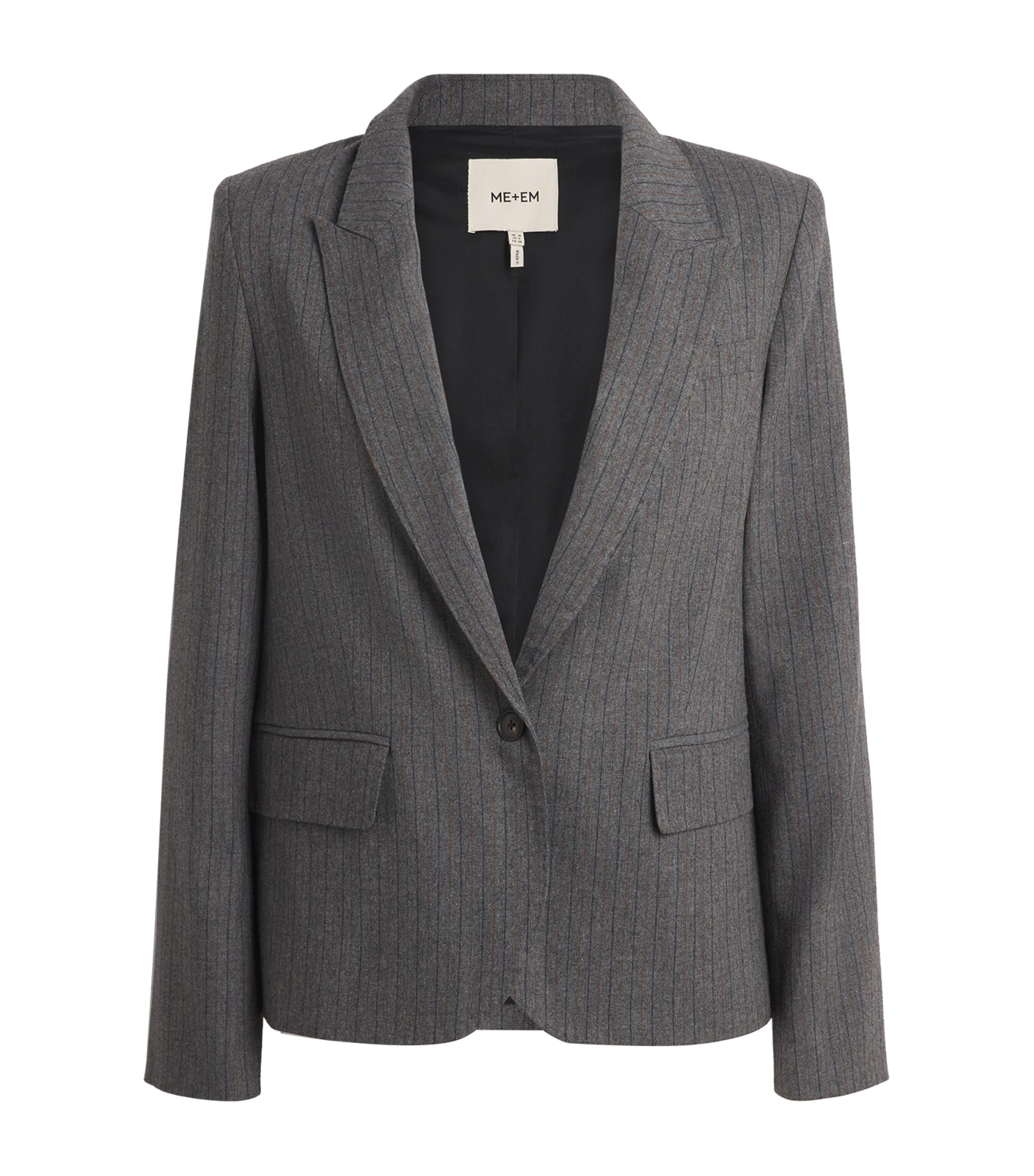 ME+EM Womens Pinstripe Blazer Grey Multi