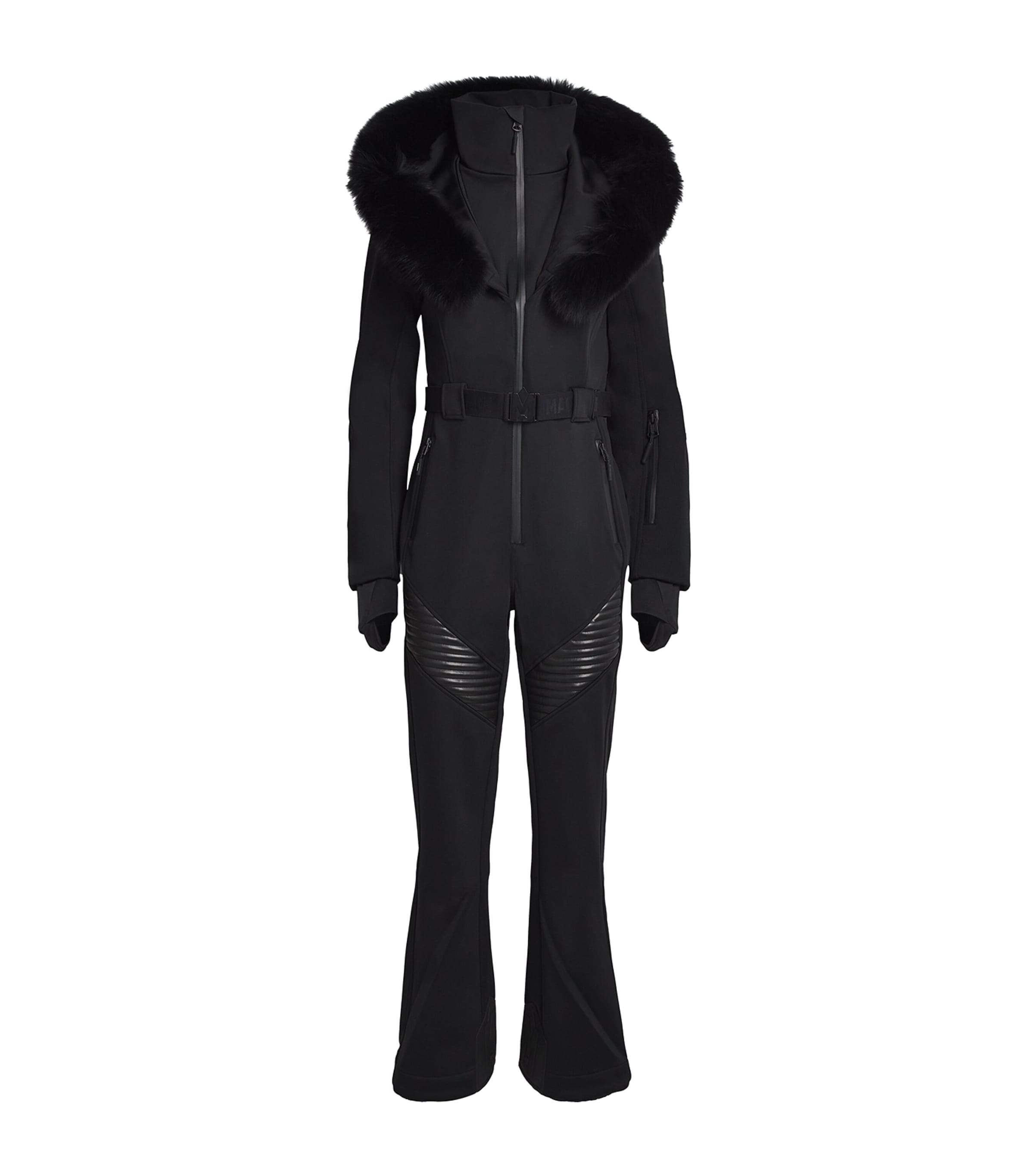 Bonded Fleece Fox Fur-Trim Elle-ZR Ski Suit