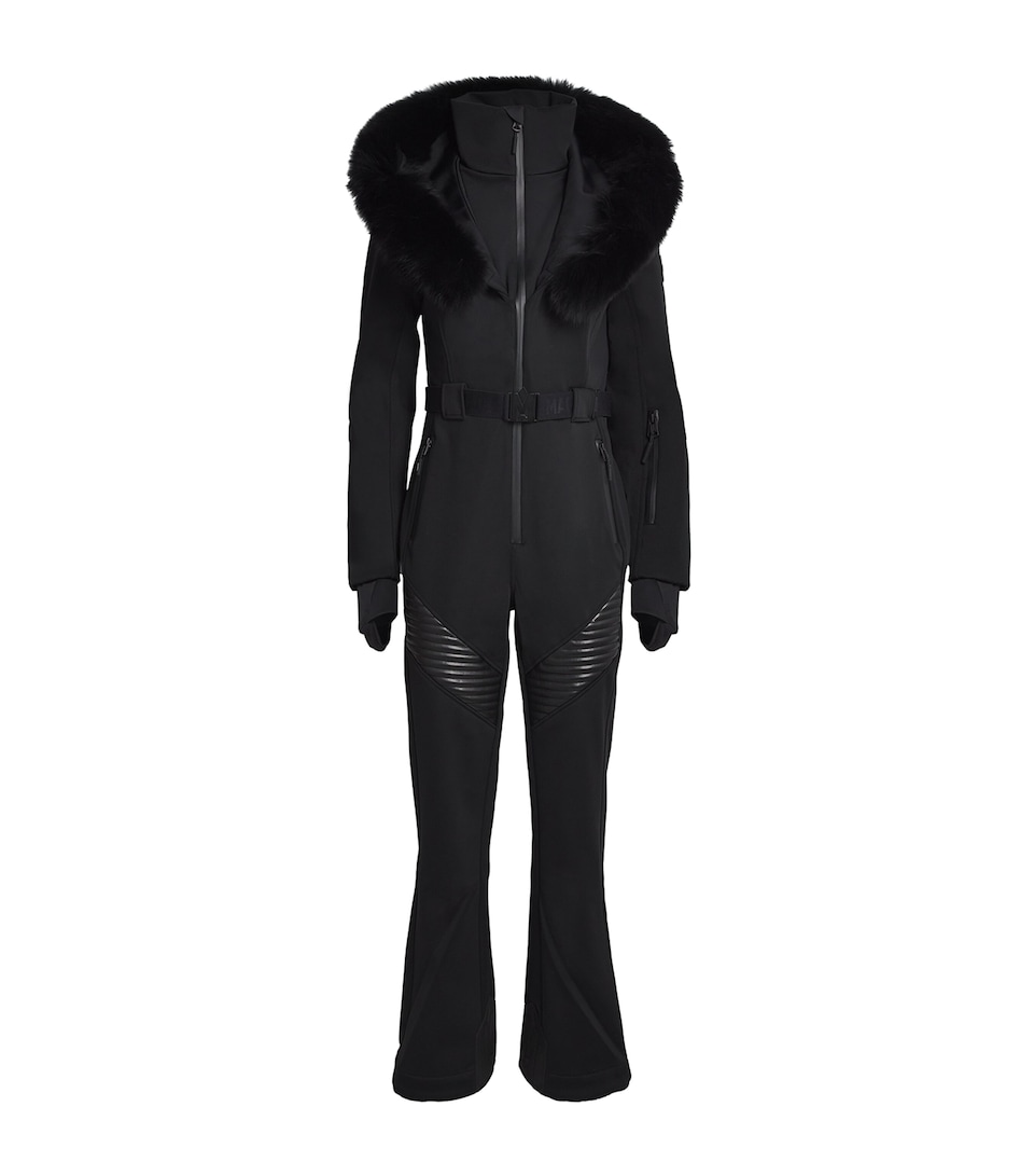 Bonded Fleece Fox Fur-Trim Elle-ZR Ski Suit