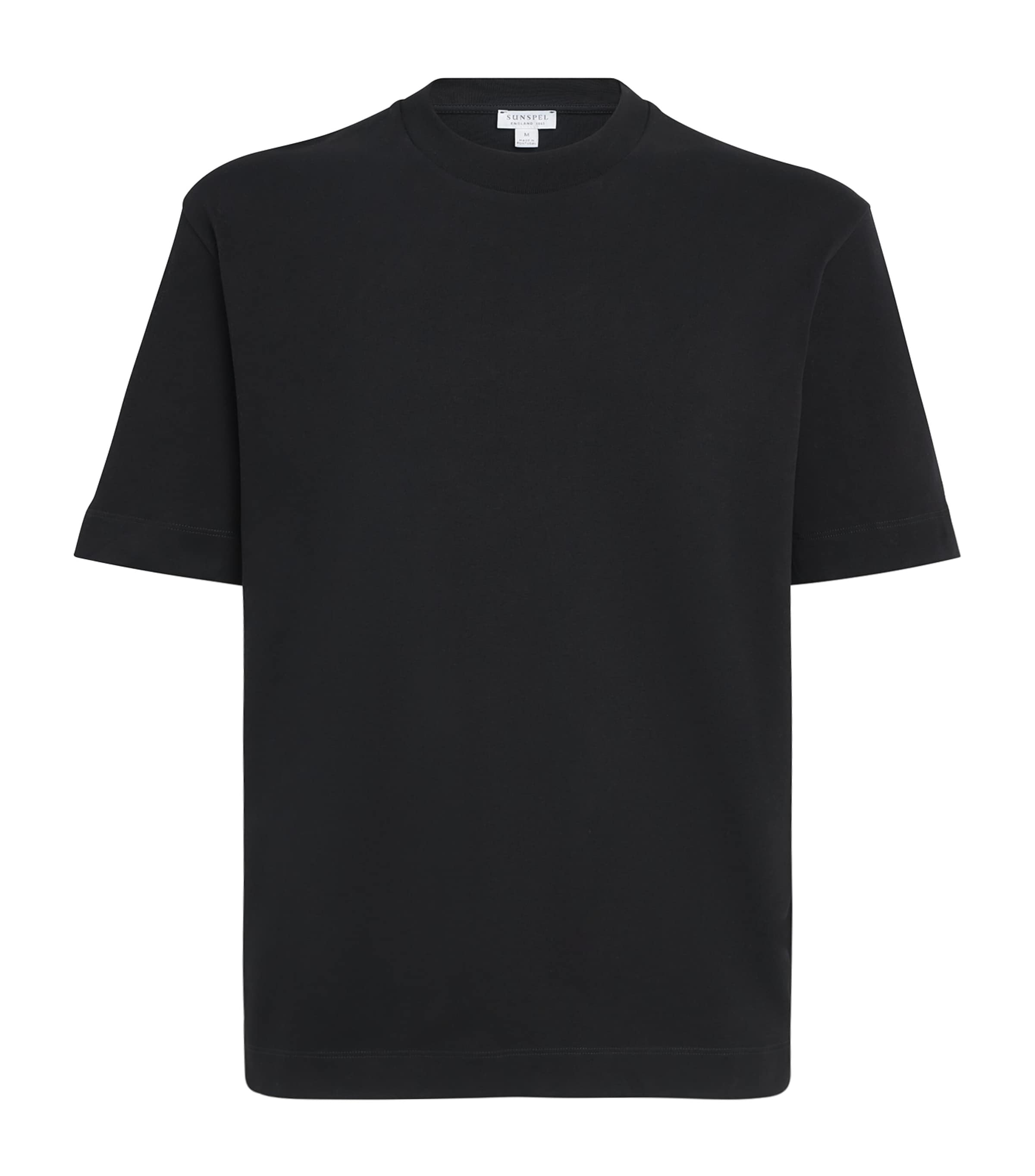 Sunspel Mens Supima Cotton Heavyweight T-Shirt Bkaa Black