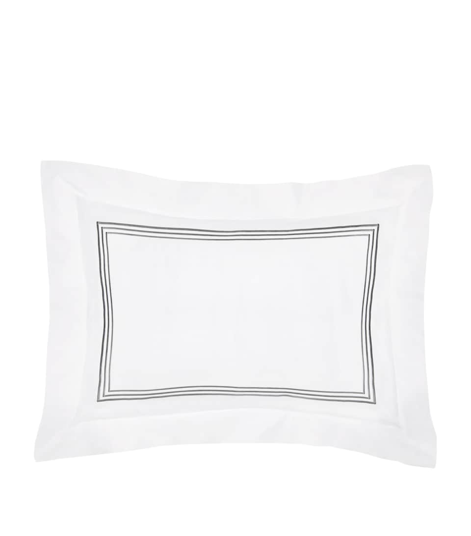 Pratesi Tre Righe Pillowcase (50cm x 90cm) Wht/charcoal