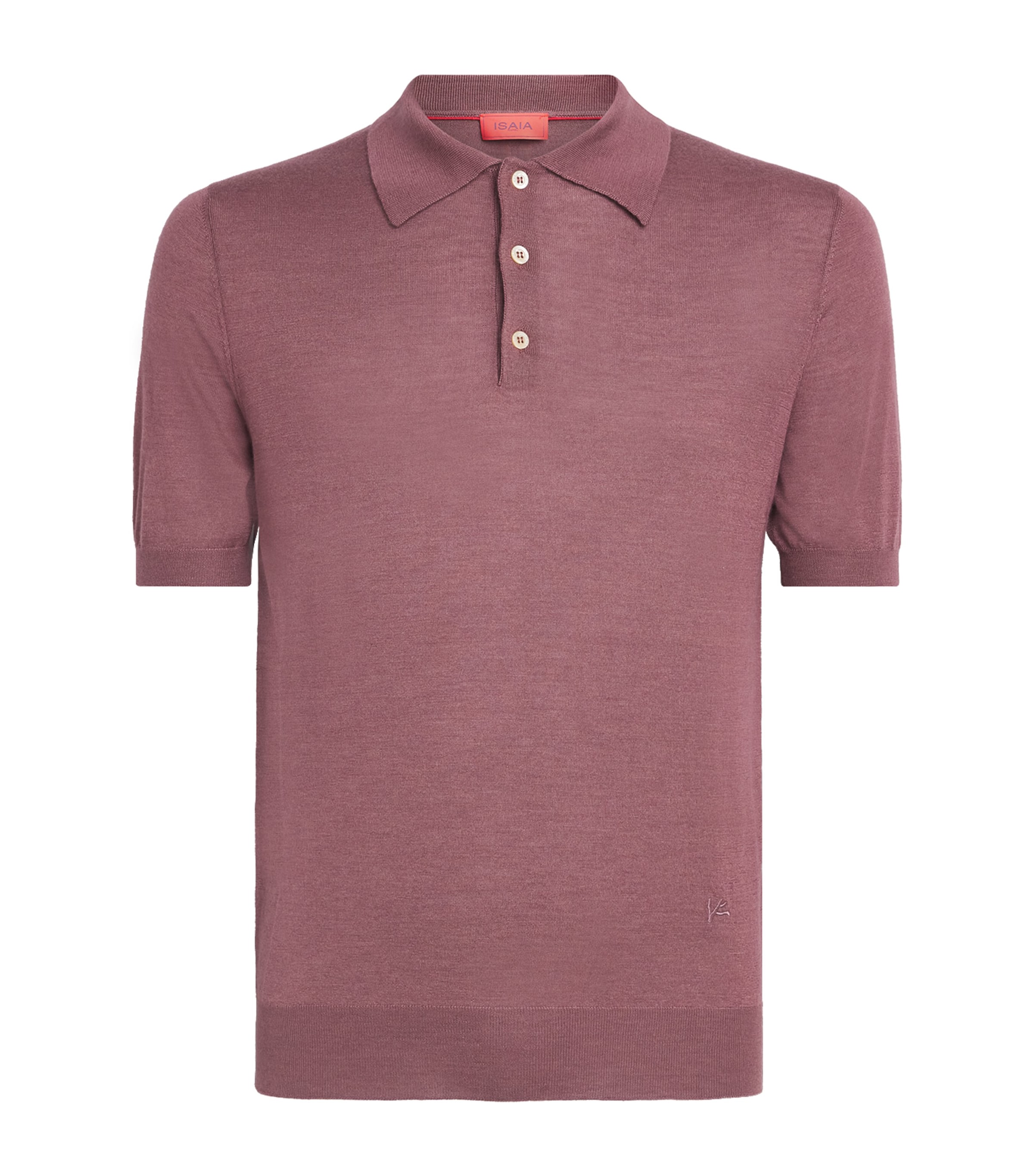 Isaia Mens Cashmere-Silk Polo Shirt