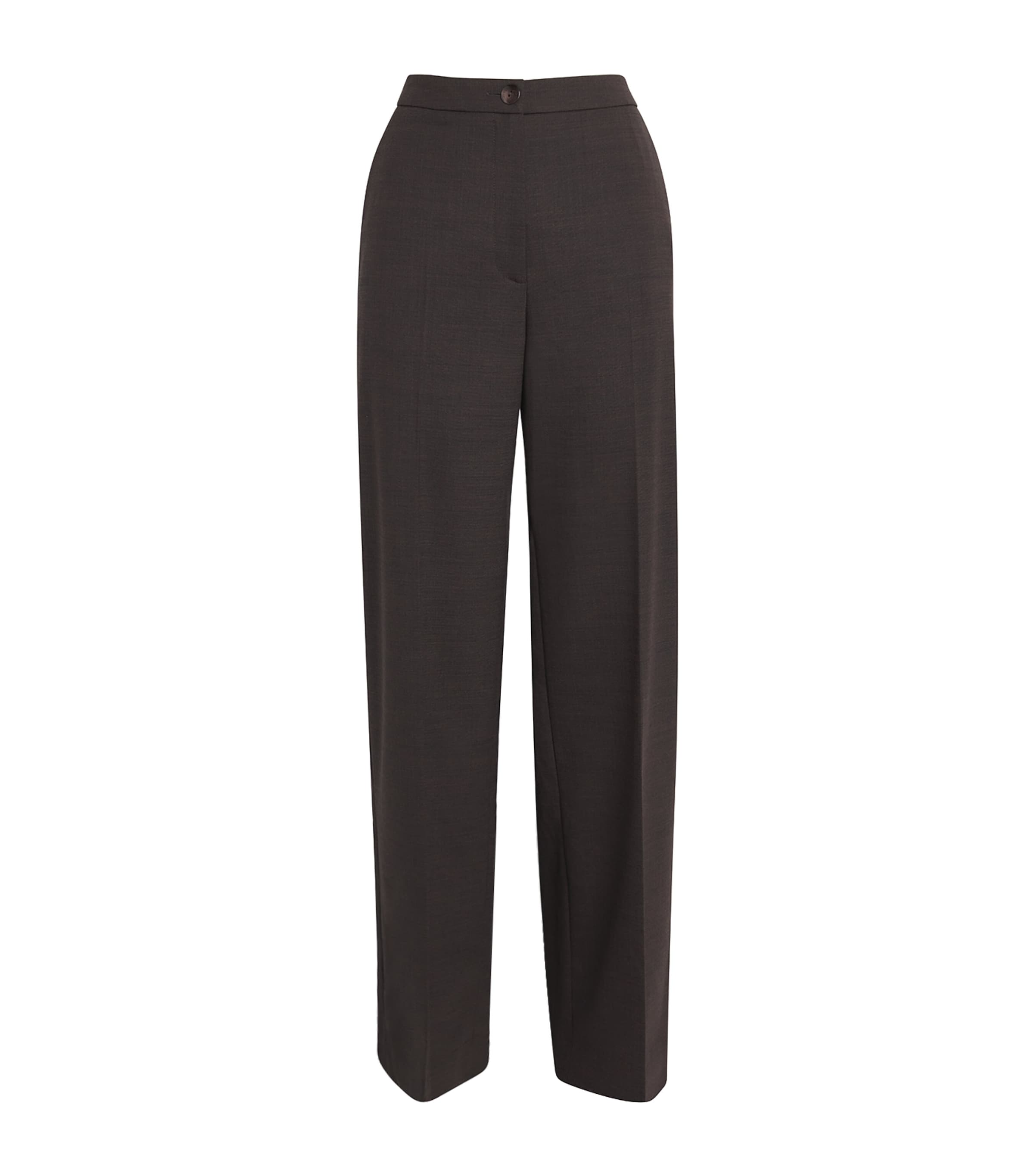 Wool-Blend Straight Trousers