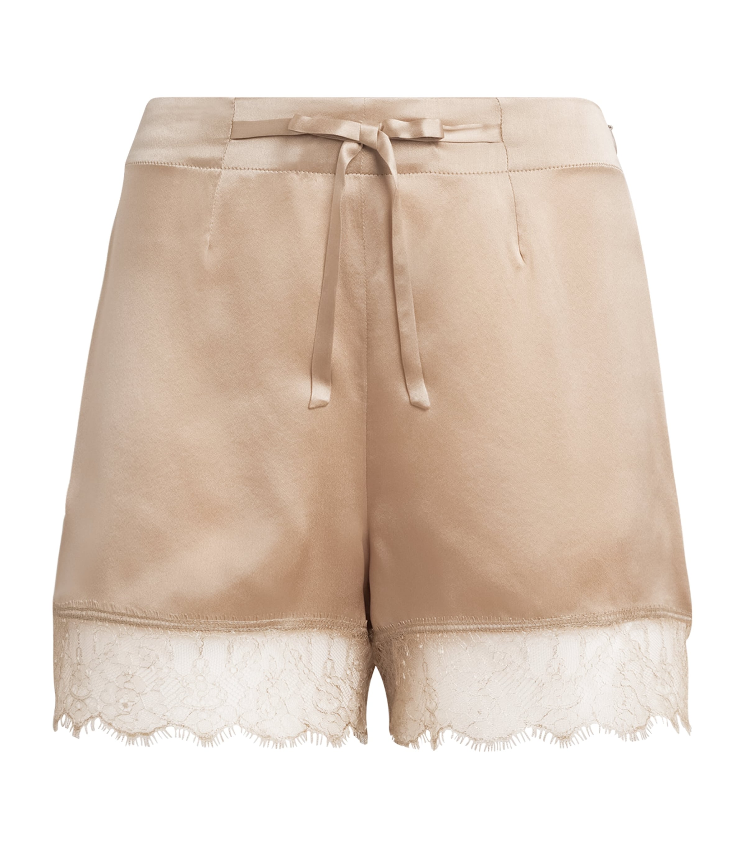Carine Gilson Womens Silk Satin Louise Shorts Moka / Moka