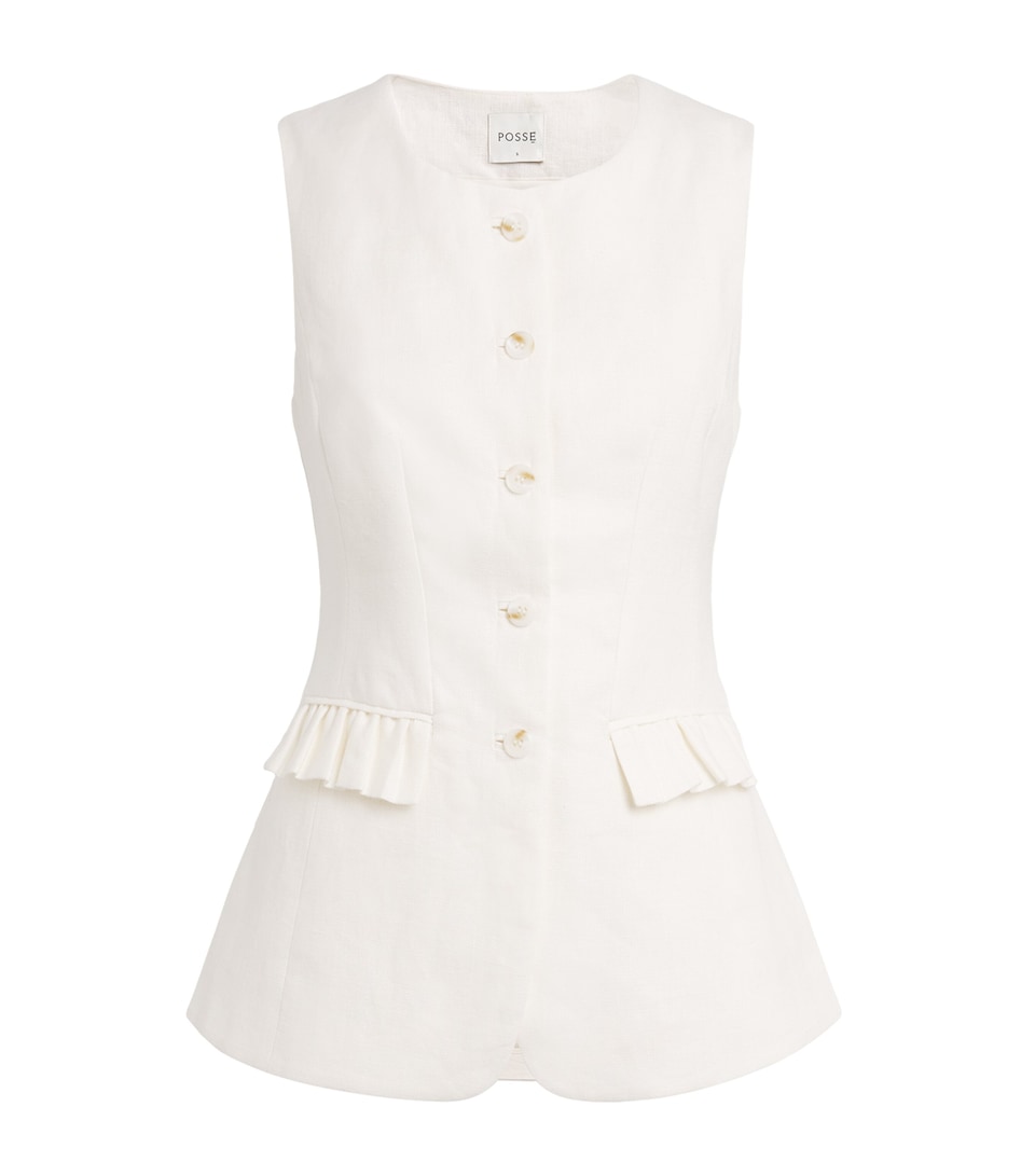 Linen Matilda Tailored Top
