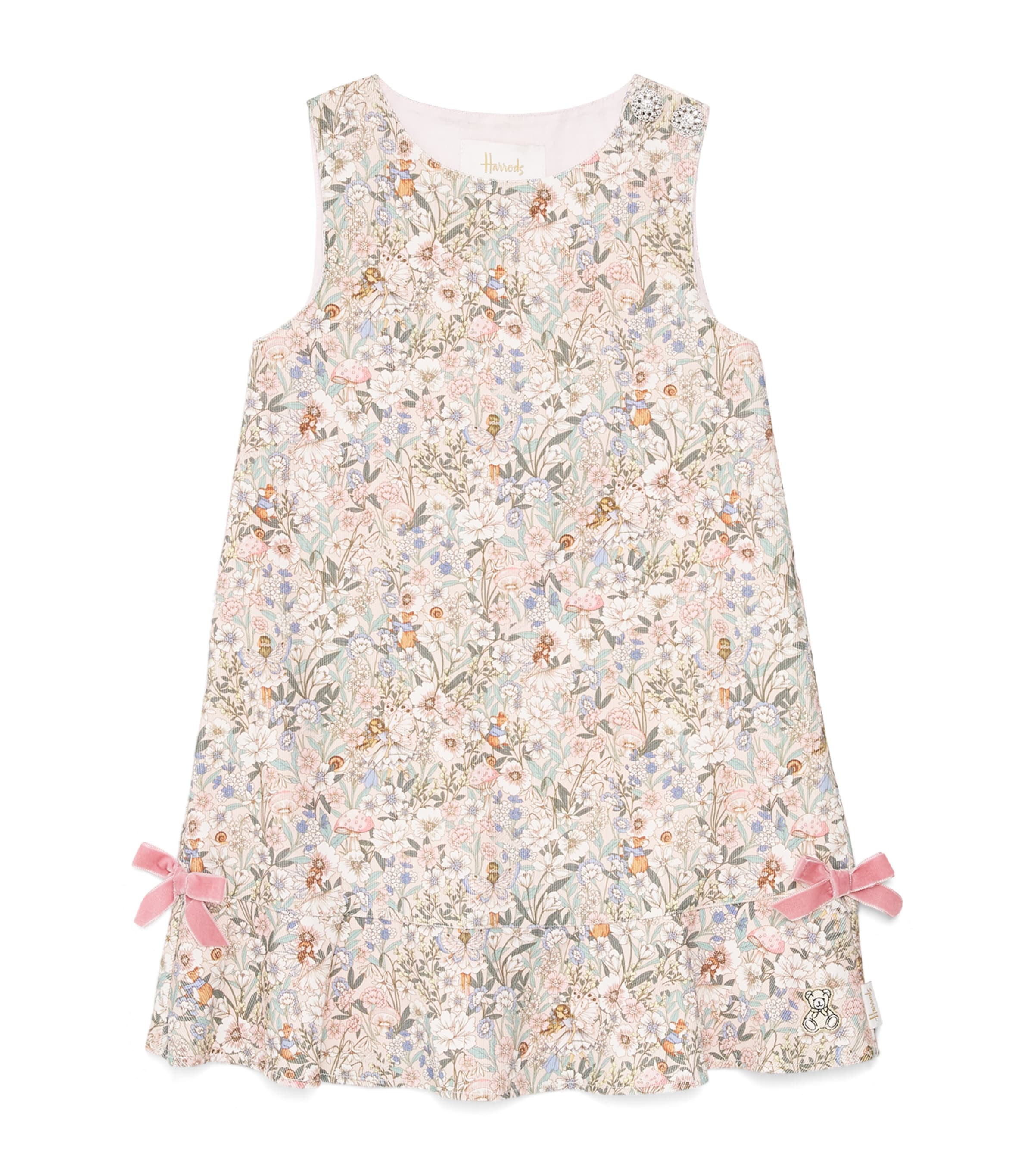 Harrods Cotton Woodland Print Pinafore Dress (2-8 Years) Pink