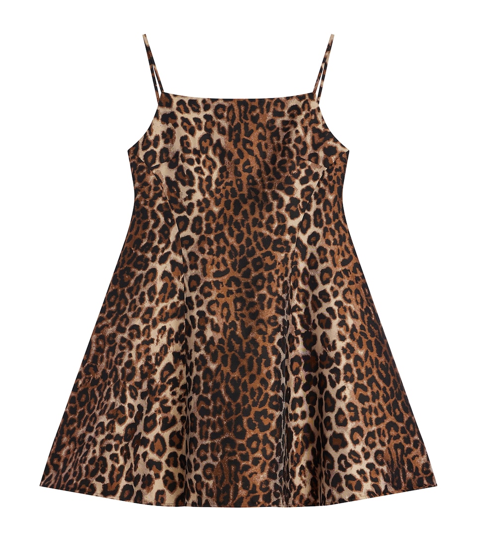 Givenchy Womens Crepe Cady Leopard Mini Dress