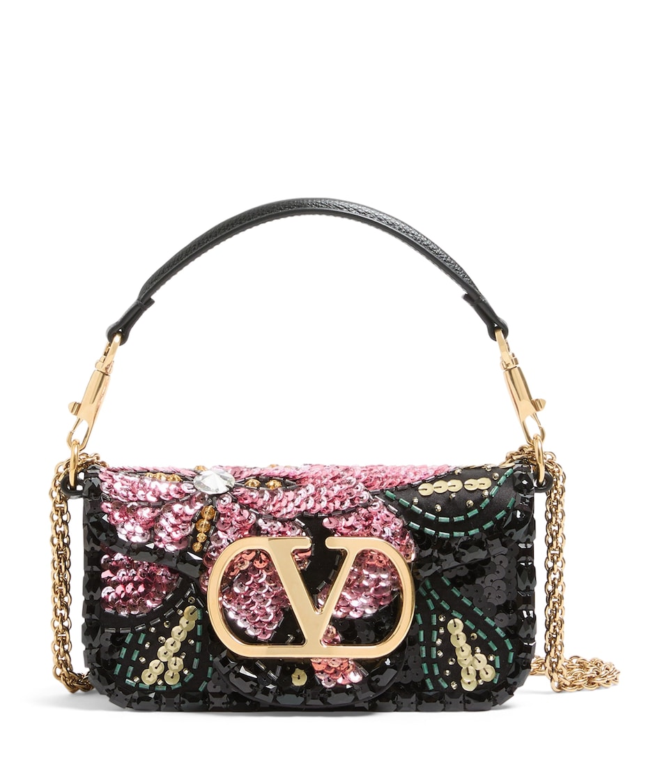 Valentino Garavani Small Sequin and Bead Locò Shoulder Bag