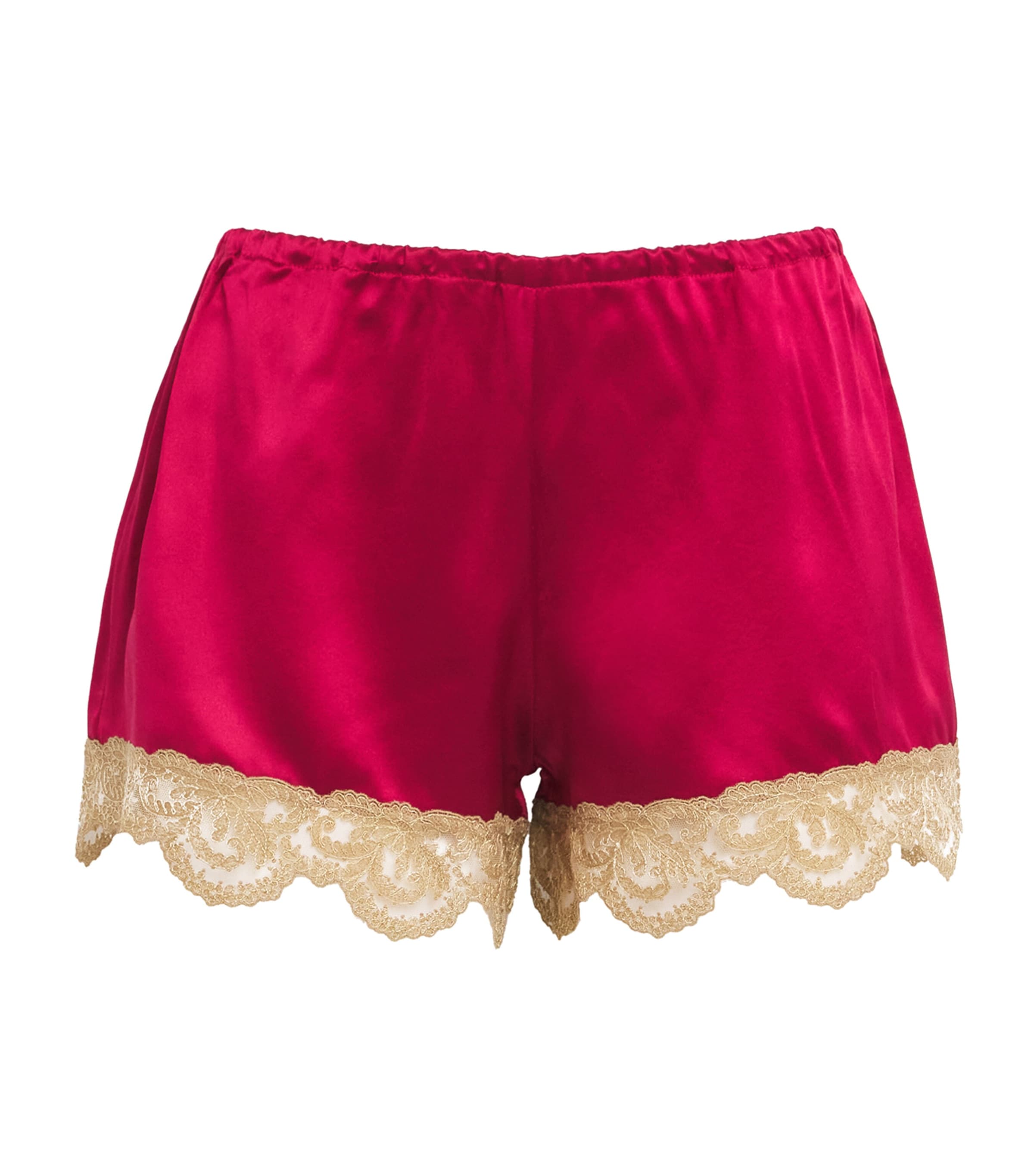 Loretta Caponi Womens Silk Lace Celine Shorts Regio Scarletta