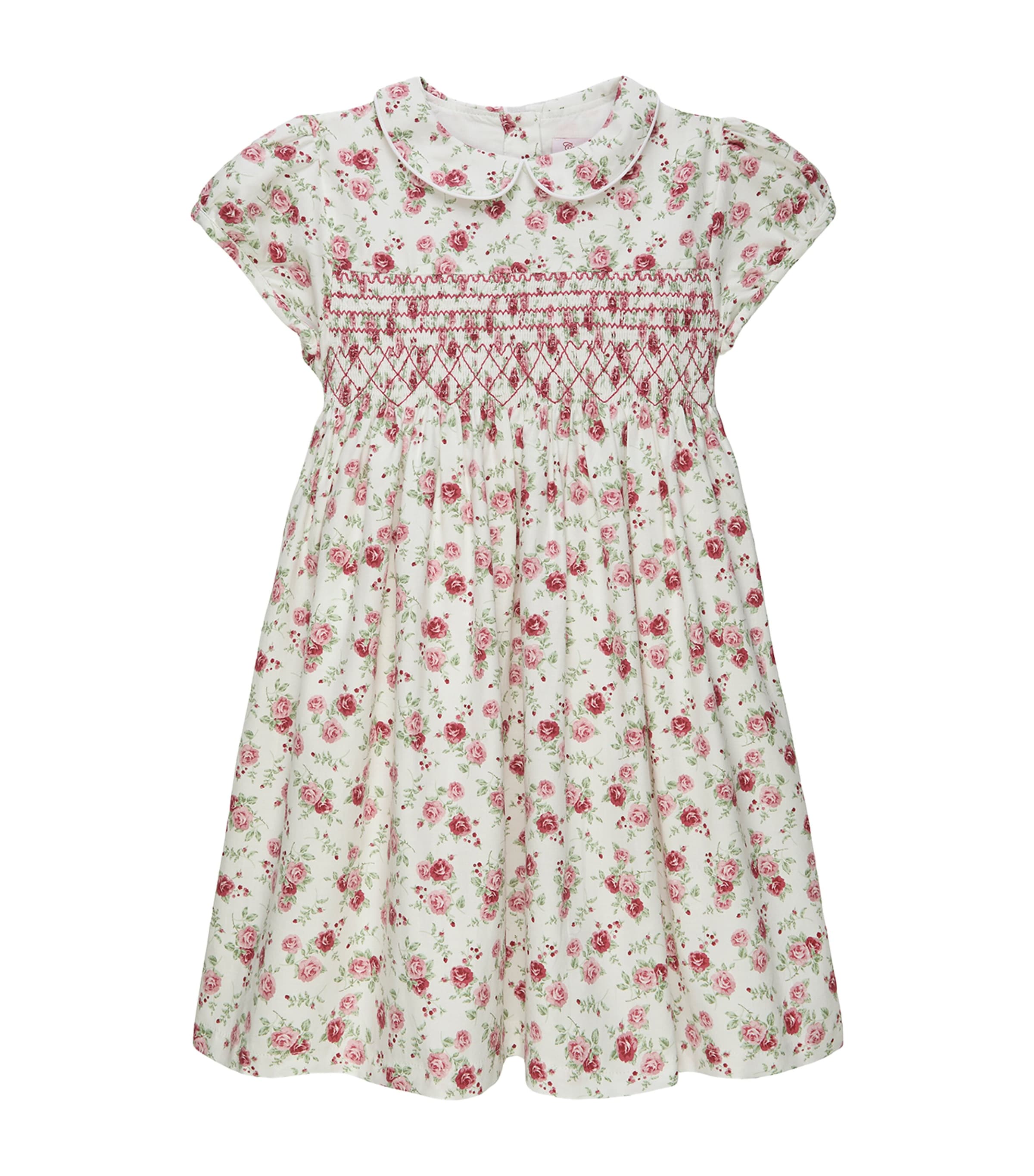 Trotters Cotton Arabella Smocked Dress (2-5 Years) Pink
