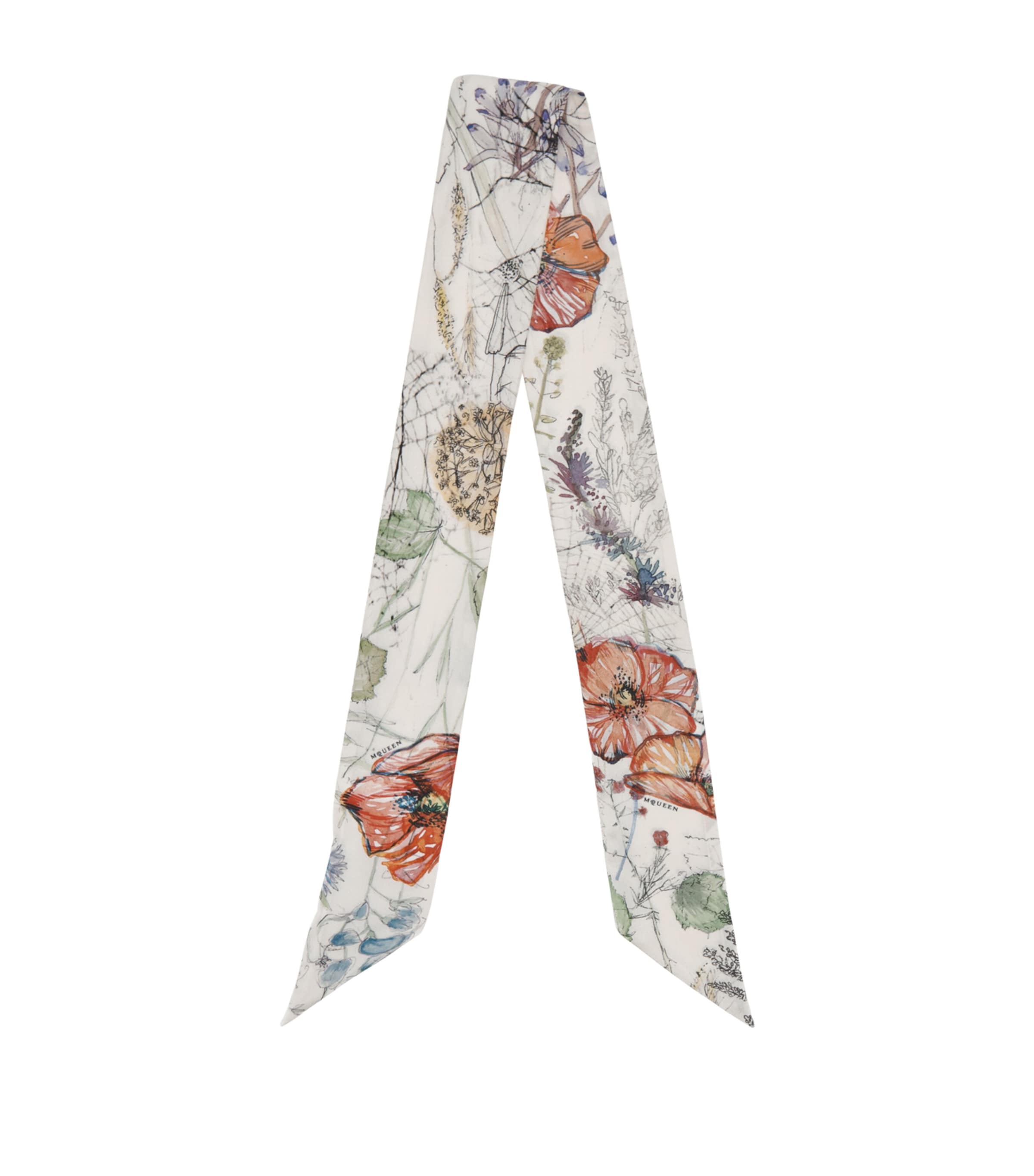 Silk Floral Print Scarf