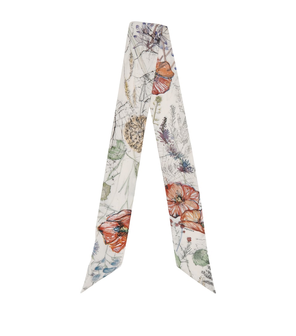 Silk Floral Print Scarf