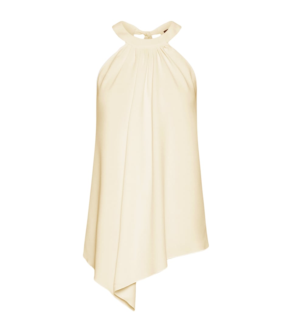 Marella Womens Satin Asymmetrical Top Wool White