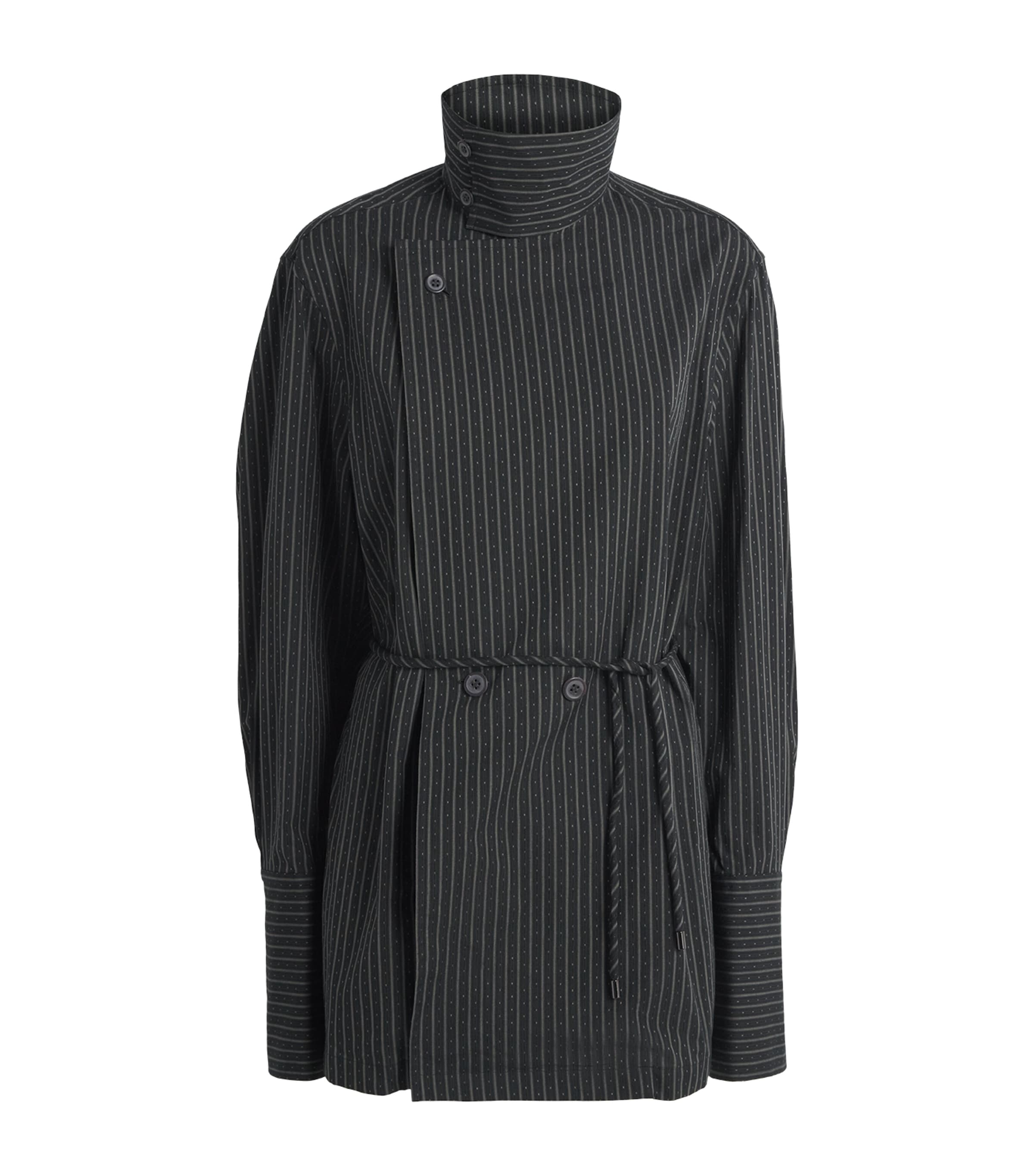 Issey Miyake Womens Cotton Monsieur Shirt Black Hued