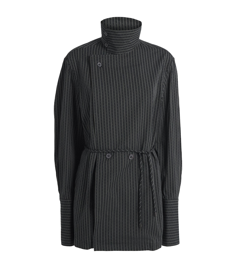 Issey Miyake Womens Cotton Monsieur Shirt Black Hued