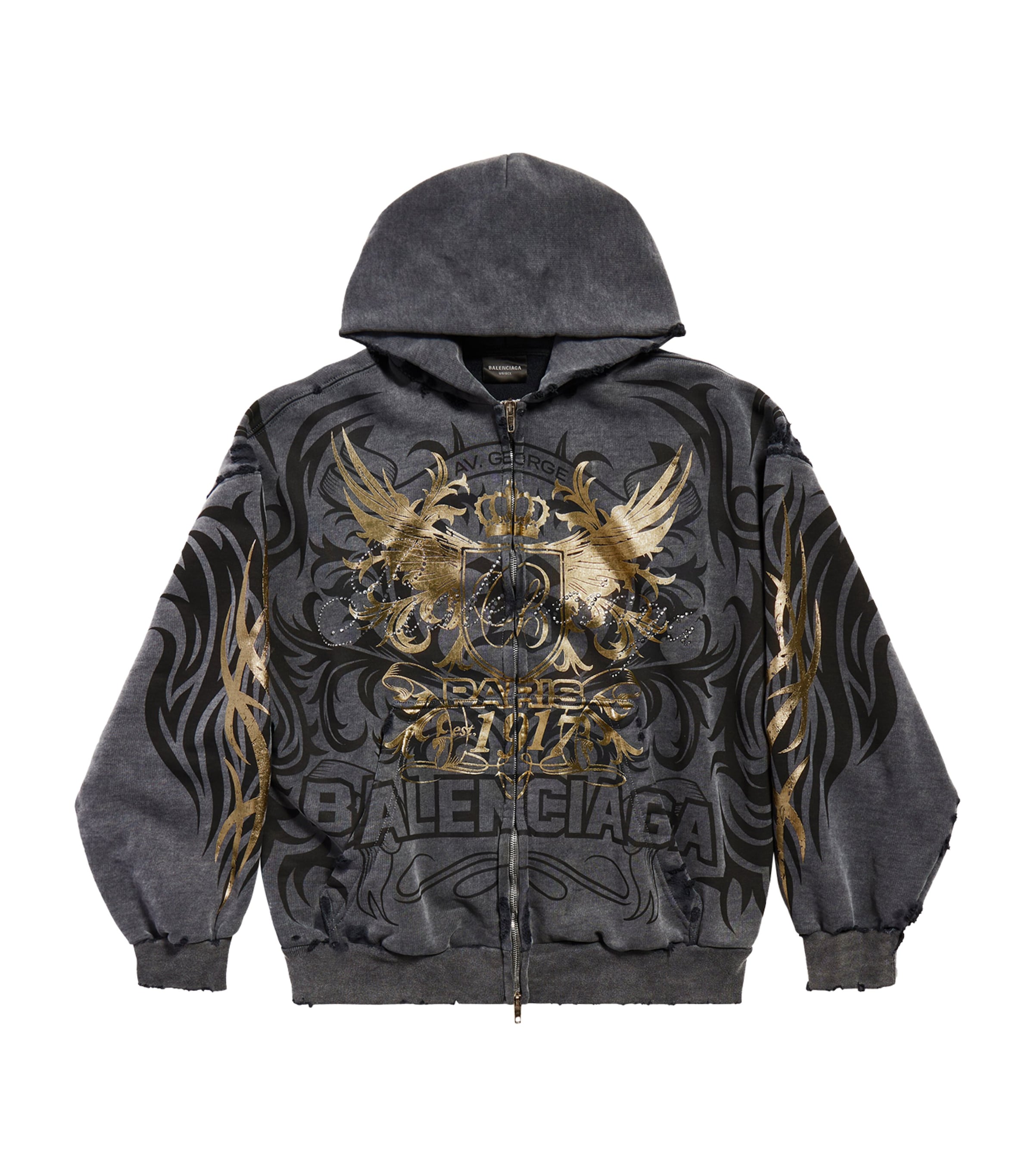 Cotton Logo Zip-Up Hoodie