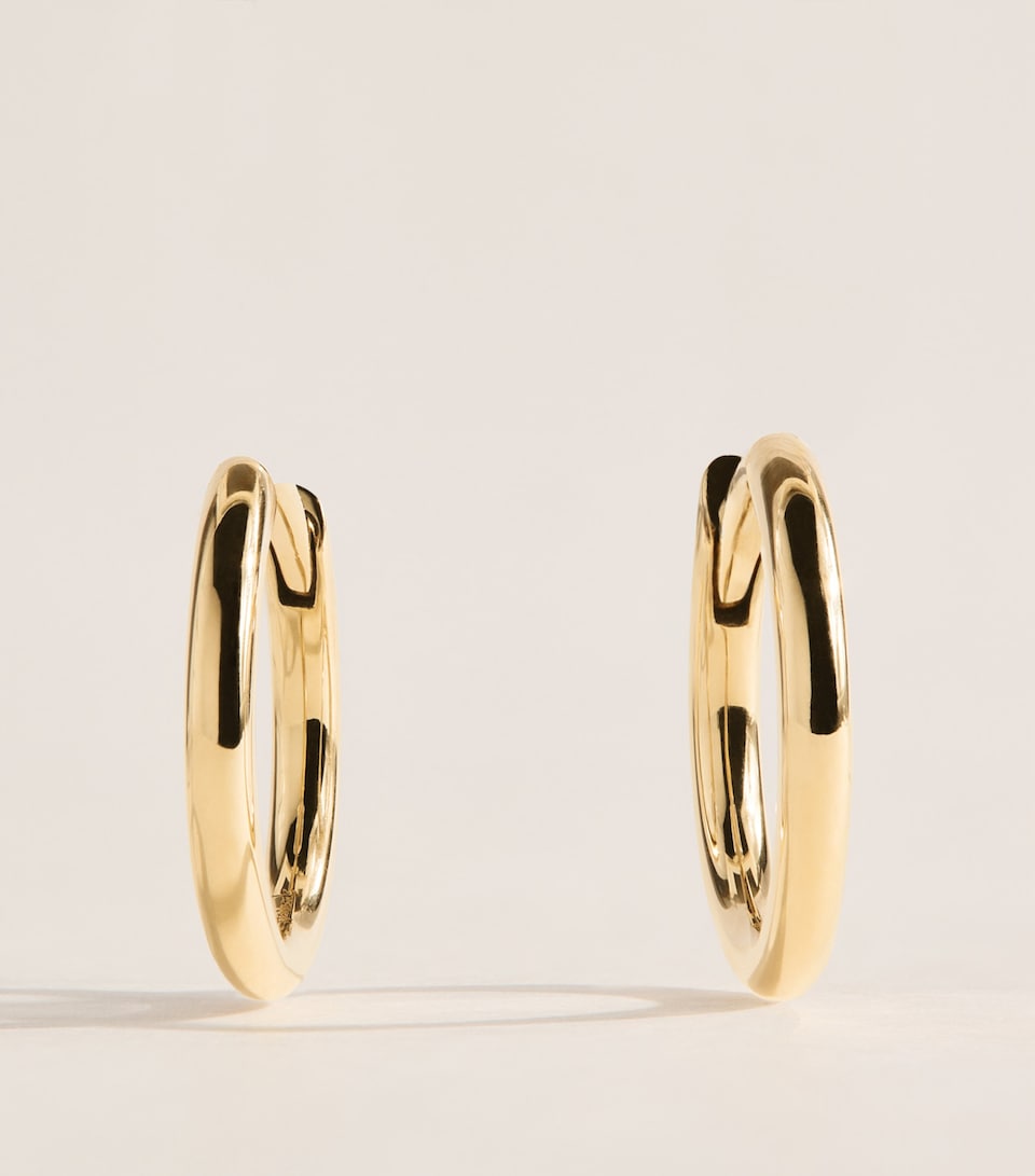 Harrods Small Yellow Gold Huggie Earrings Yellow Gold