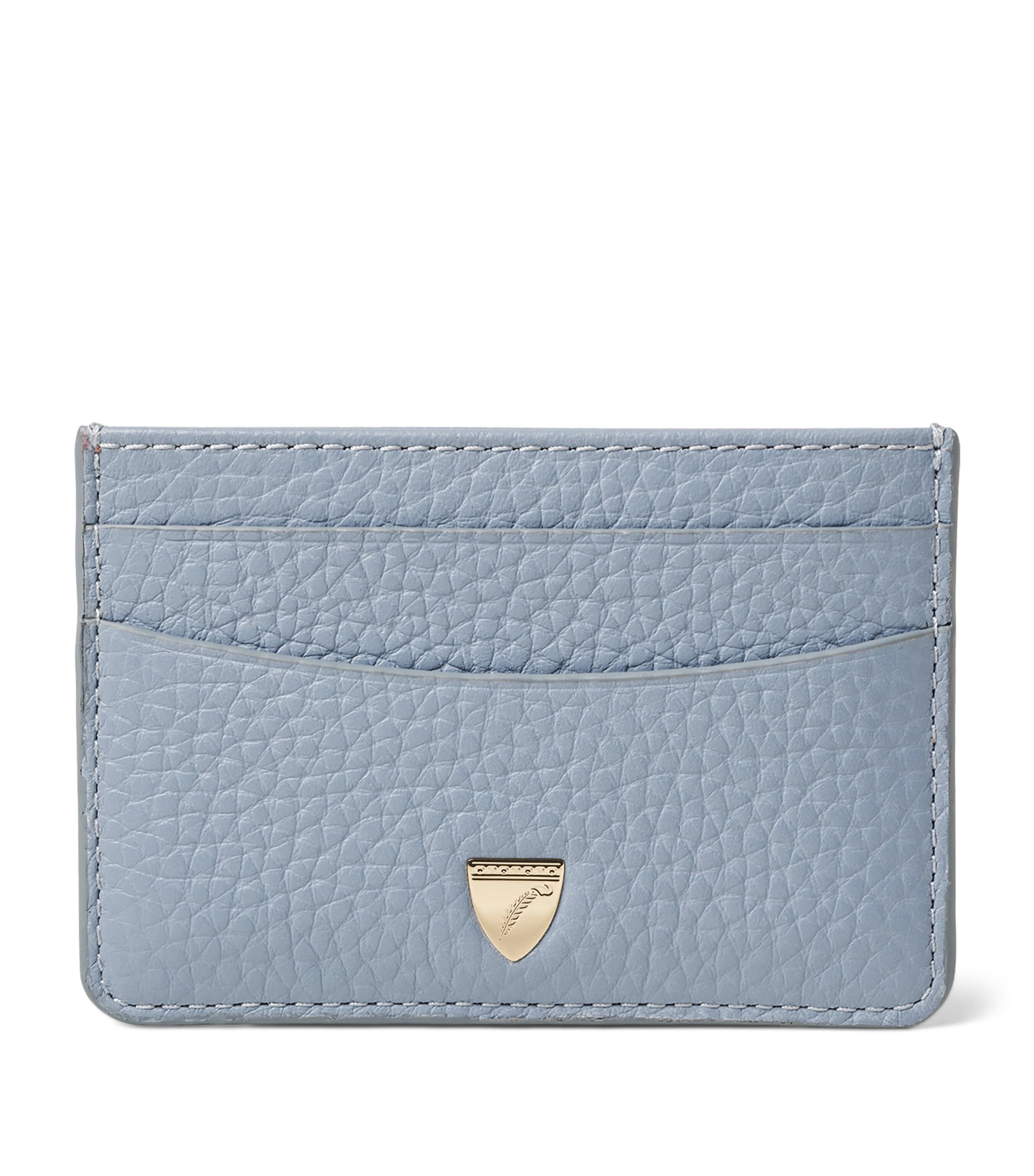 Aspinal Of London Leather Logo Card Holder Skyblue