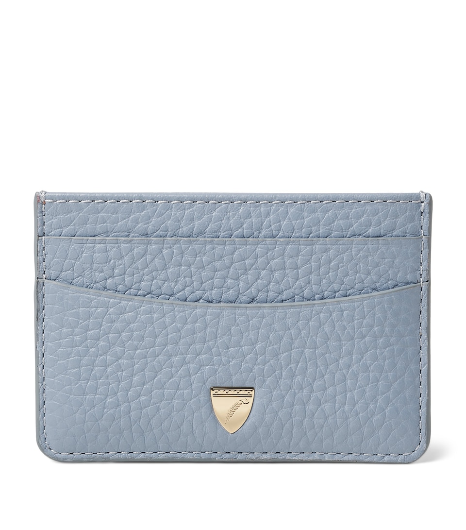 Aspinal Of London Leather Logo Card Holder Skyblue