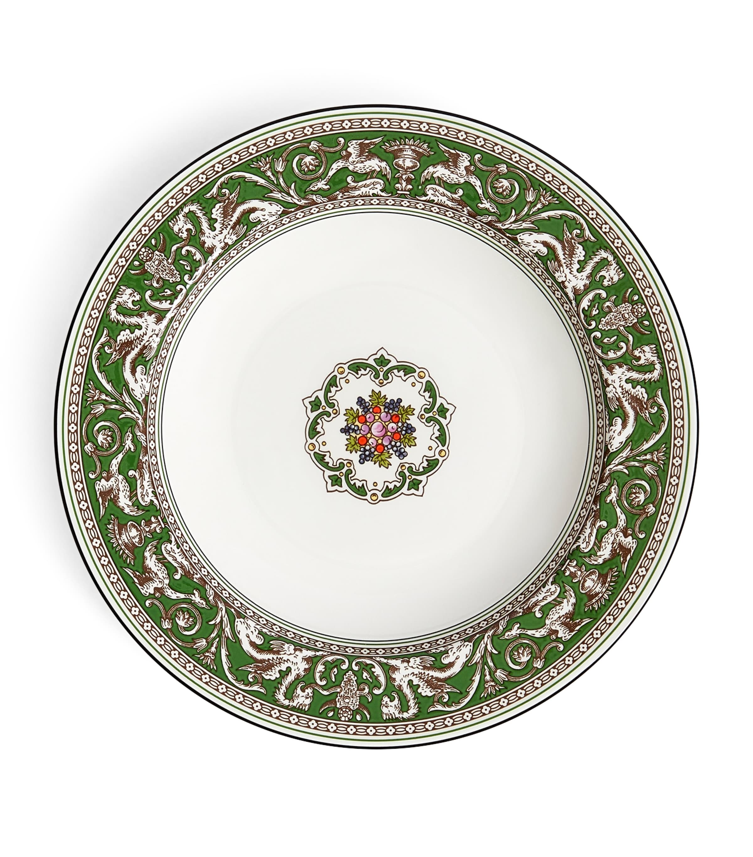 Wedgwood Florentine Verde Rimmed Soup Bowl (23cm) Green