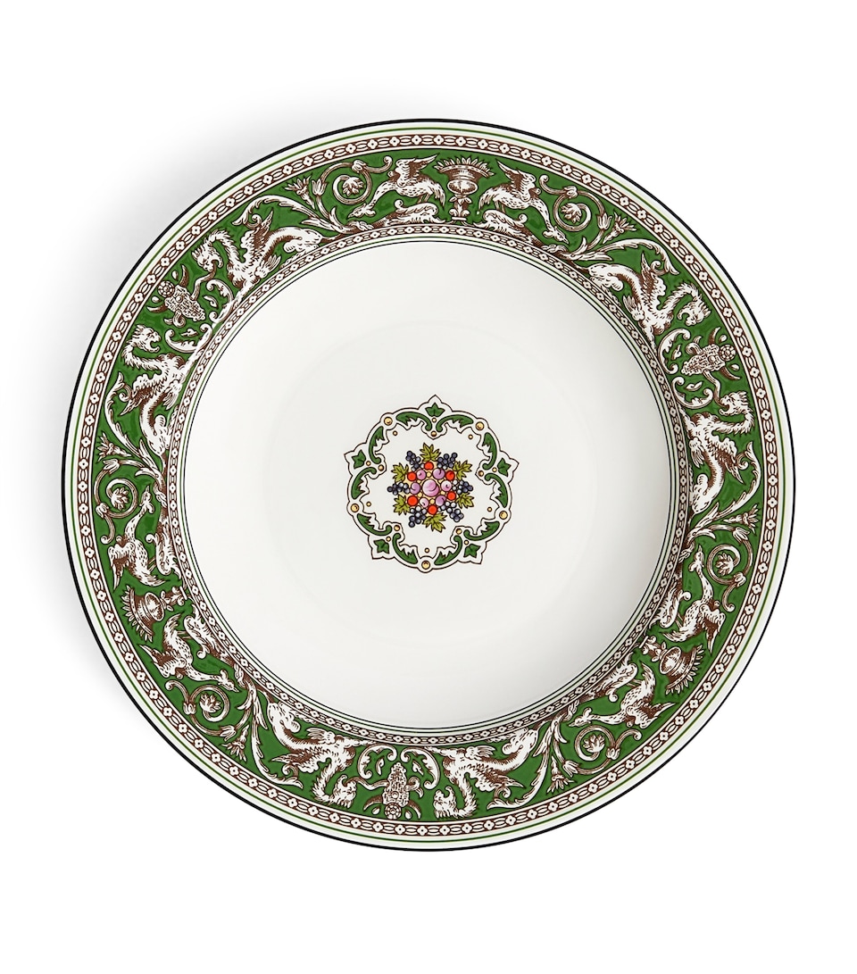 Wedgwood Florentine Verde Rimmed Soup Bowl (23cm) Green