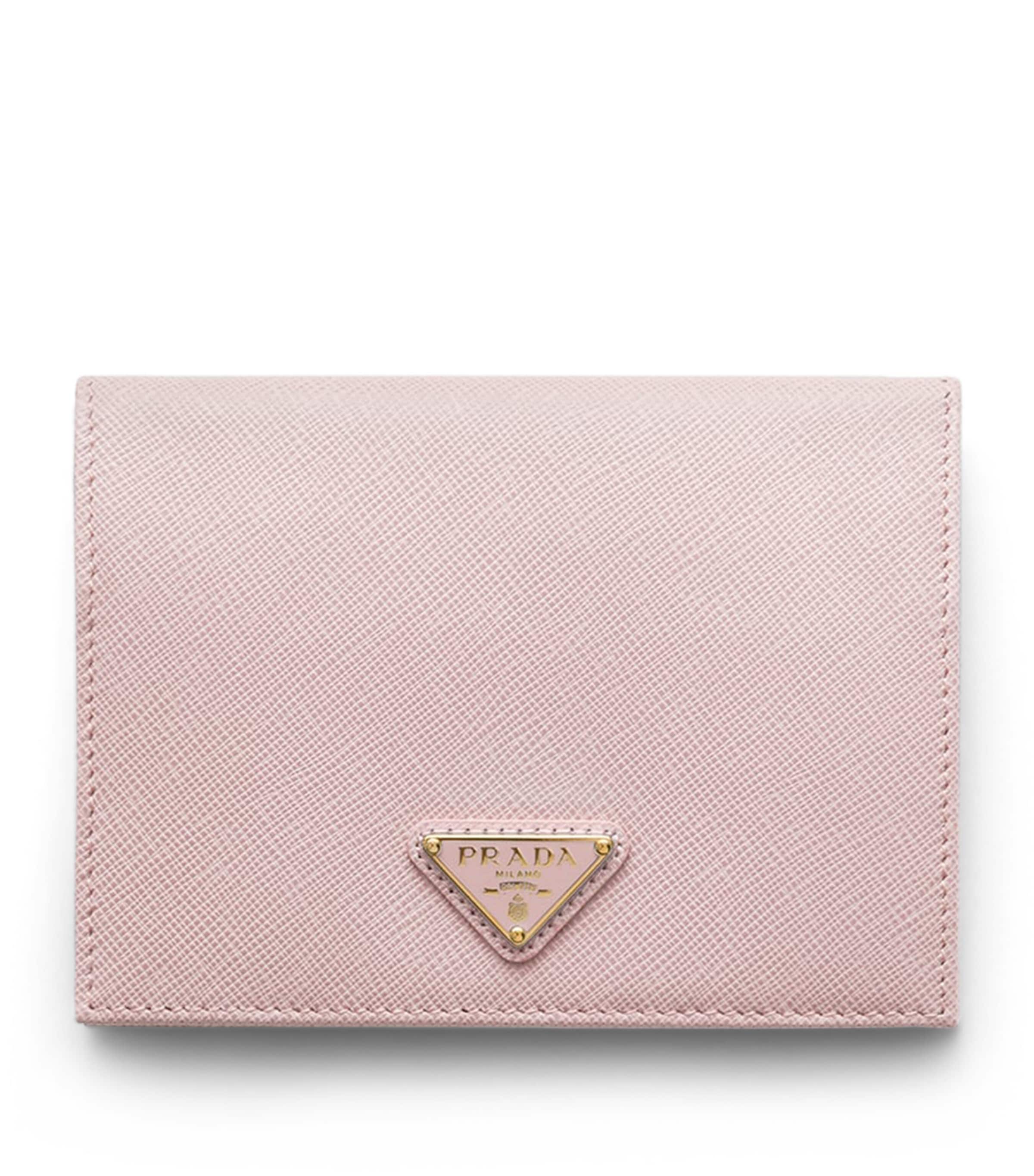 Prada Saffiano Leather Passport Holder Pink