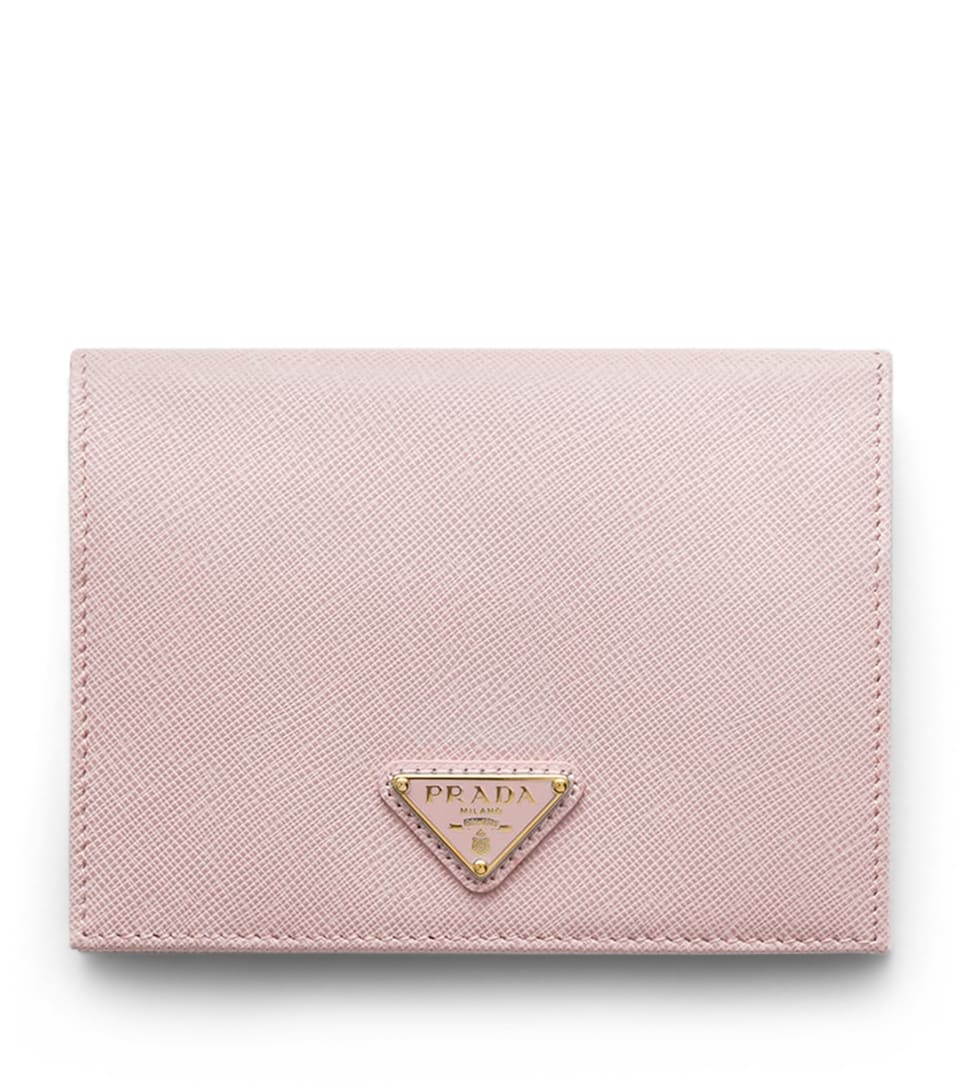 Prada Saffiano Leather Passport Holder Pink