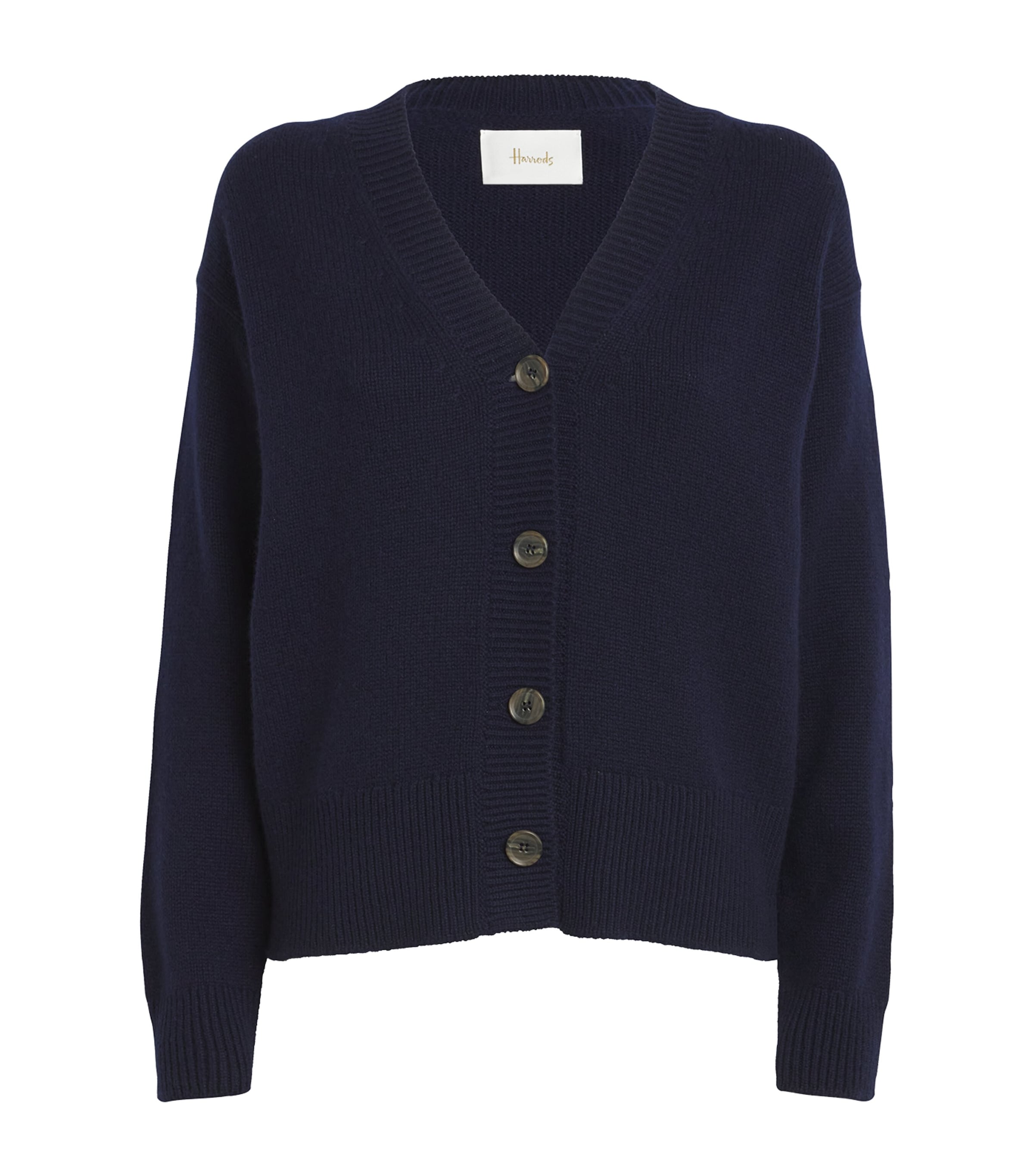 Harrods Womens Cashmere Boxy Cardigan T&d Navy