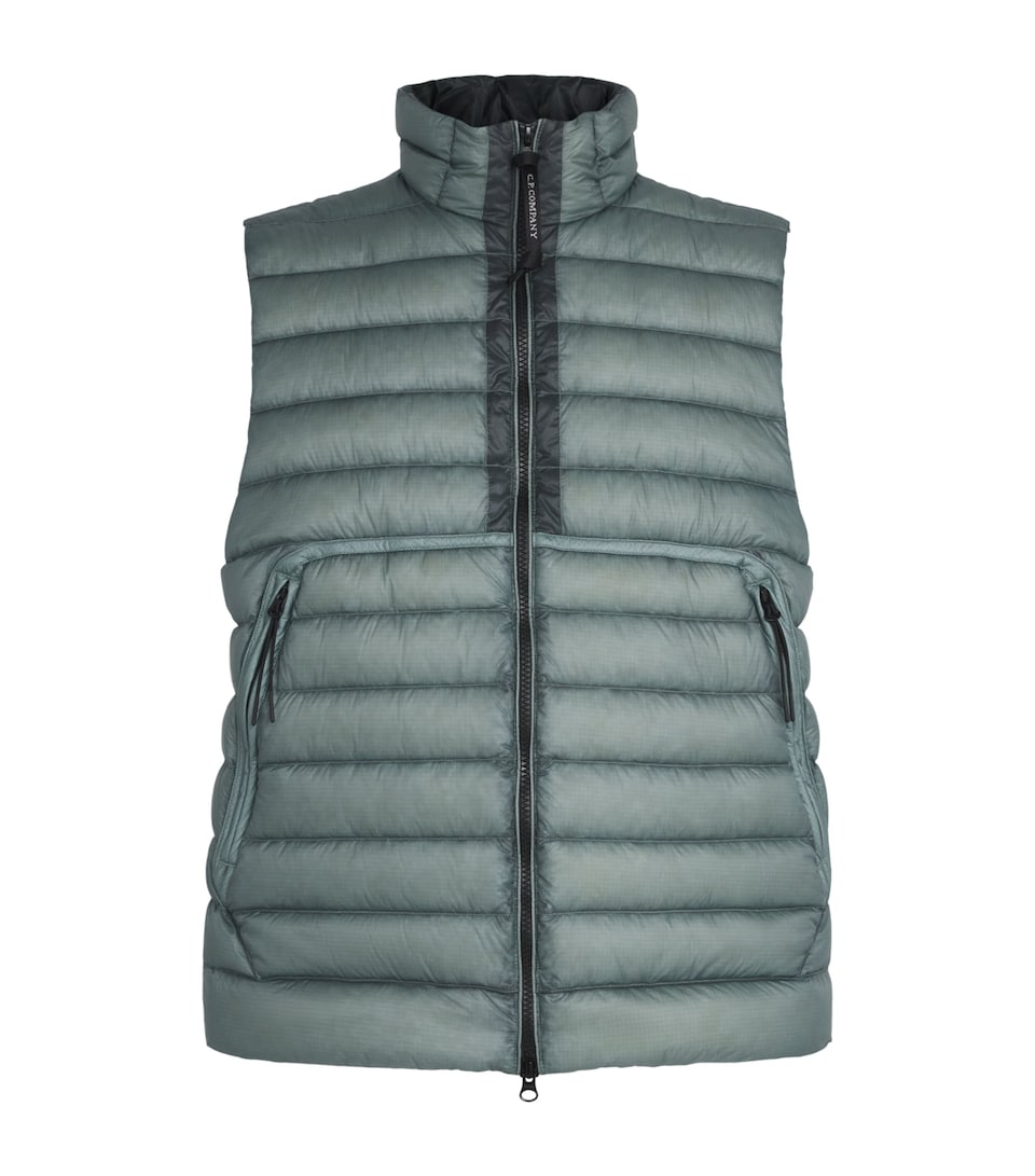 C.P. Company Mens D.D. Shell Quilted Down Gilet Silver Blue