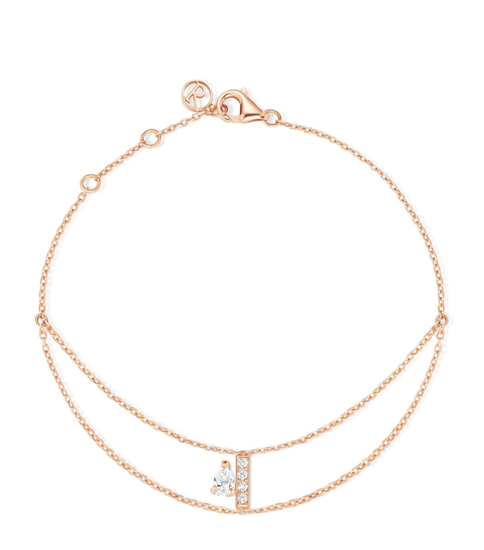 Repossi Rose Gold and Diamond Serti sur Vide Chain Bracelet Pink Gold