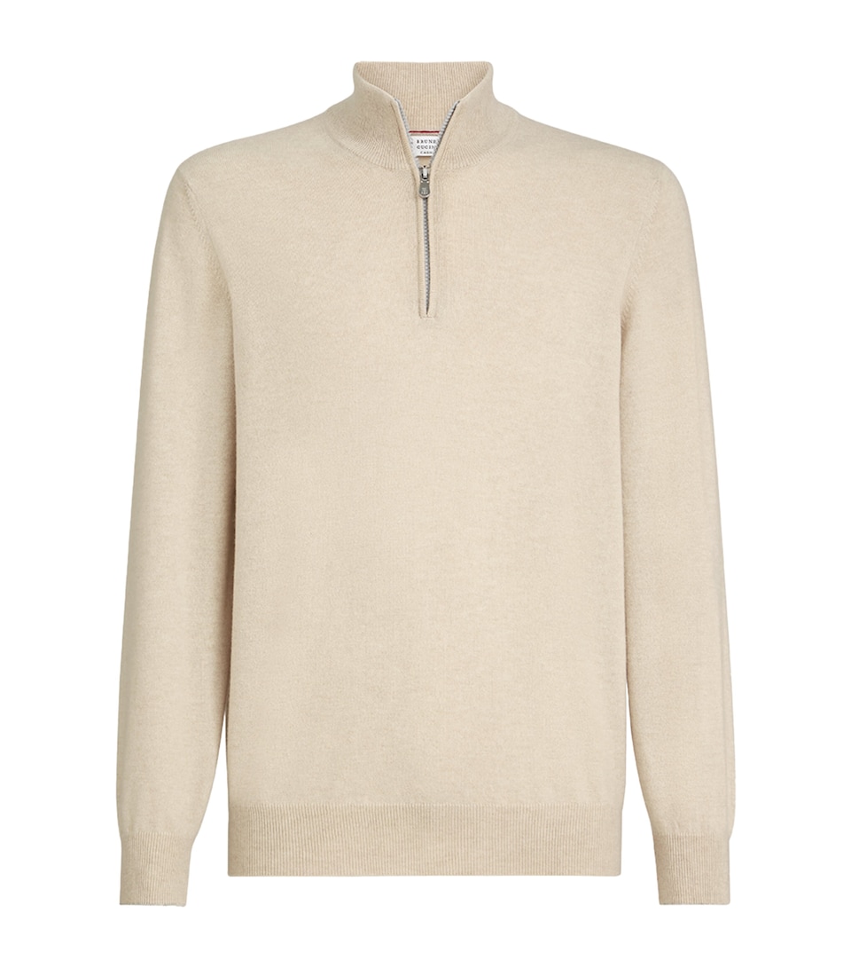 Brunello Cucinelli Mens Cashmere Quarter-Zip Sweater