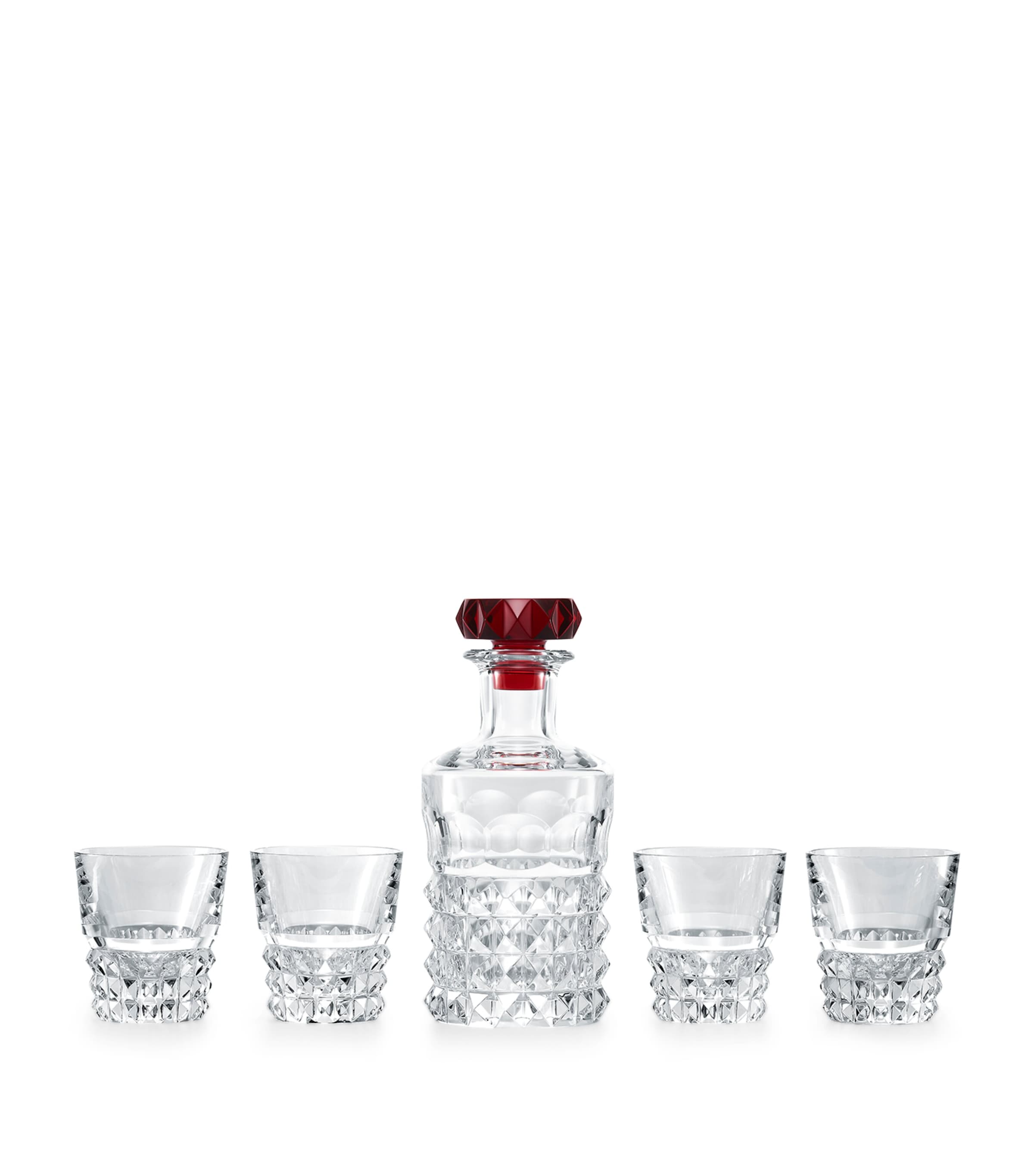 Baccarat Crystal Louxor Carafe and Tumbler Bar Set Clear