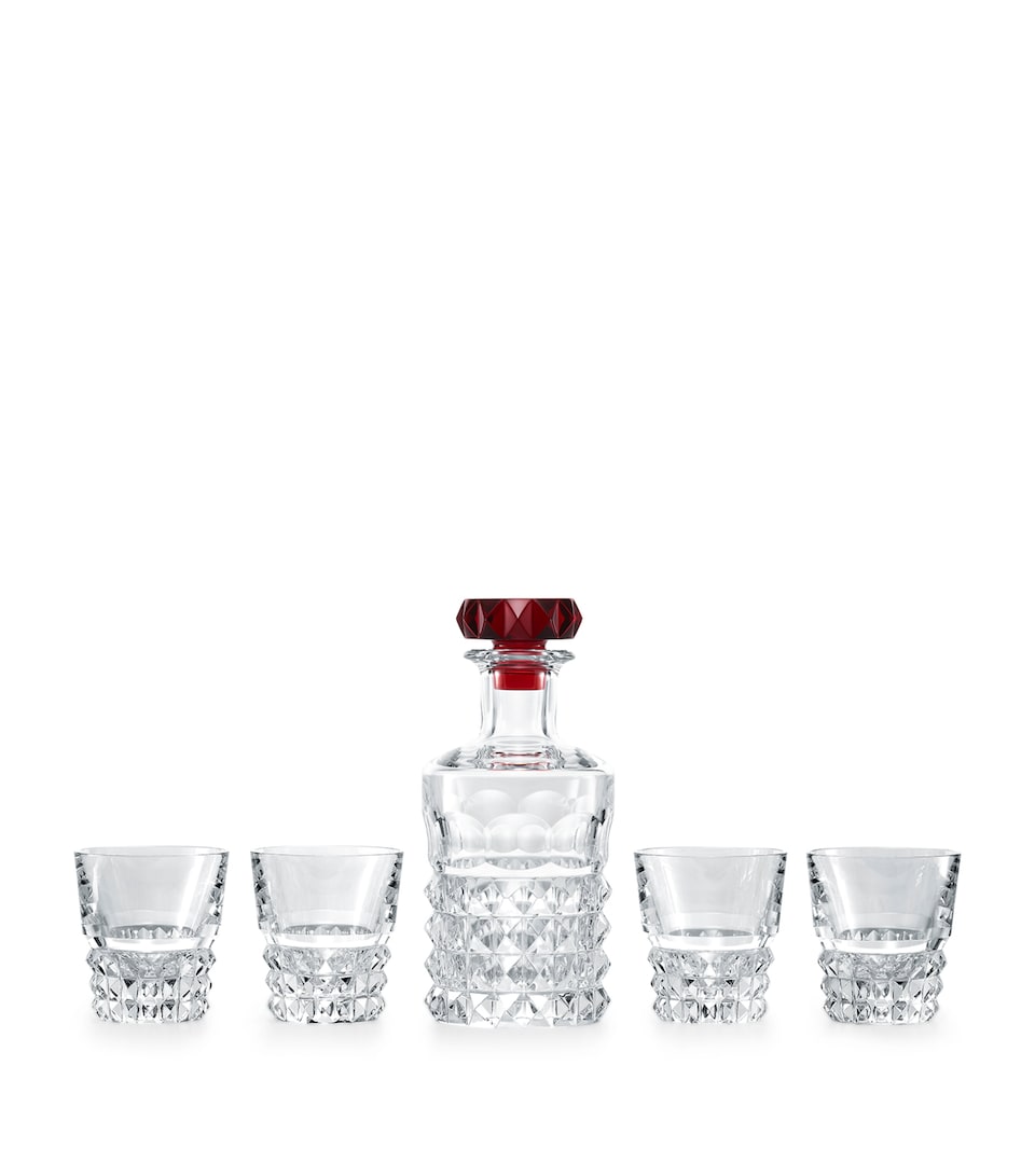 Baccarat Crystal Louxor Carafe and Tumbler Bar Set Clear