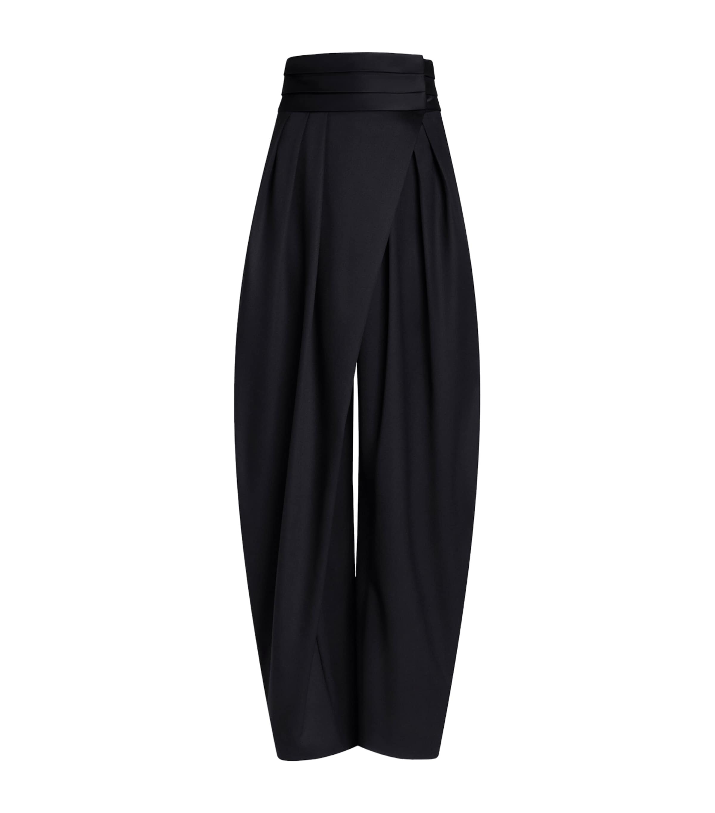 Virgin Wool-Silk Tuxedo Round Trousers