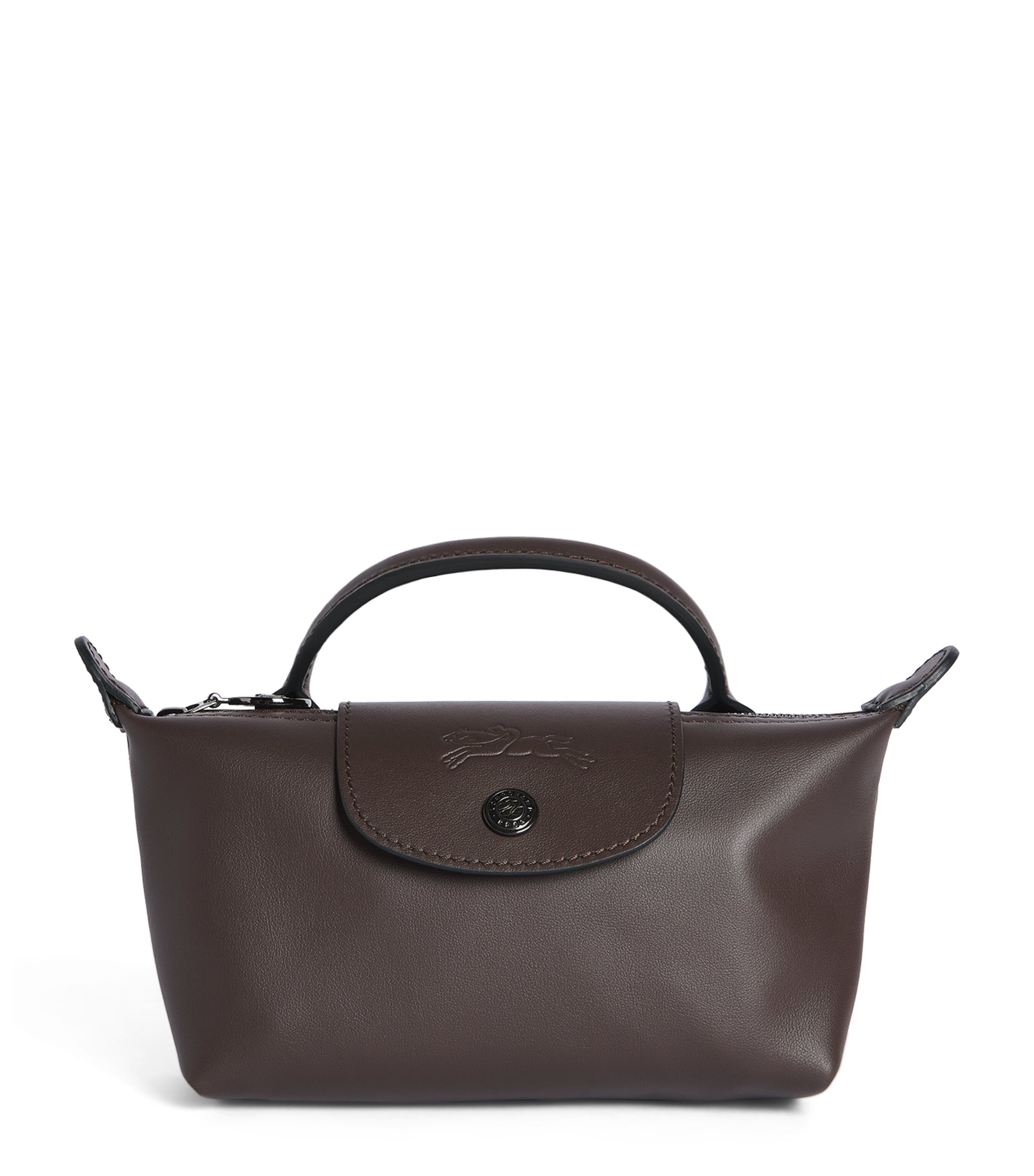 Longchamp Extra-Small Leather Le Pliage Xtra Pouch Moka