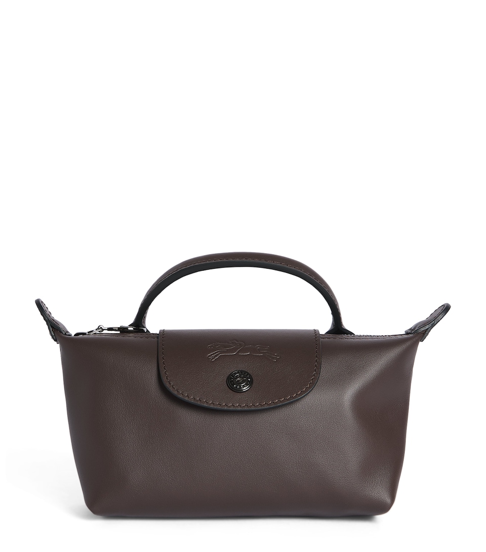 Longchamp Extra-Small Leather Le Pliage Xtra Pouch Moka