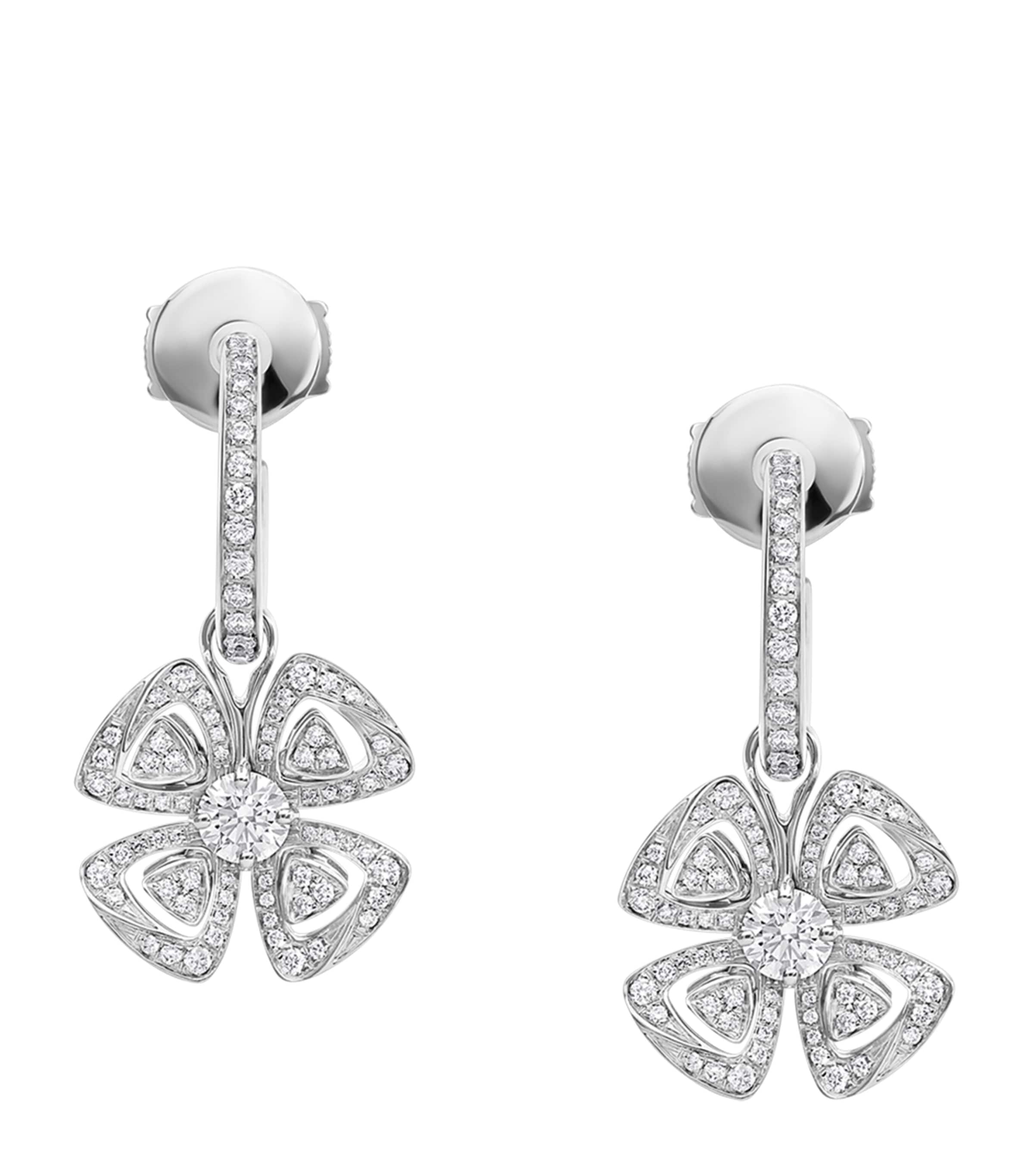 White Gold and Diamond Fiorever Hoop Earrings