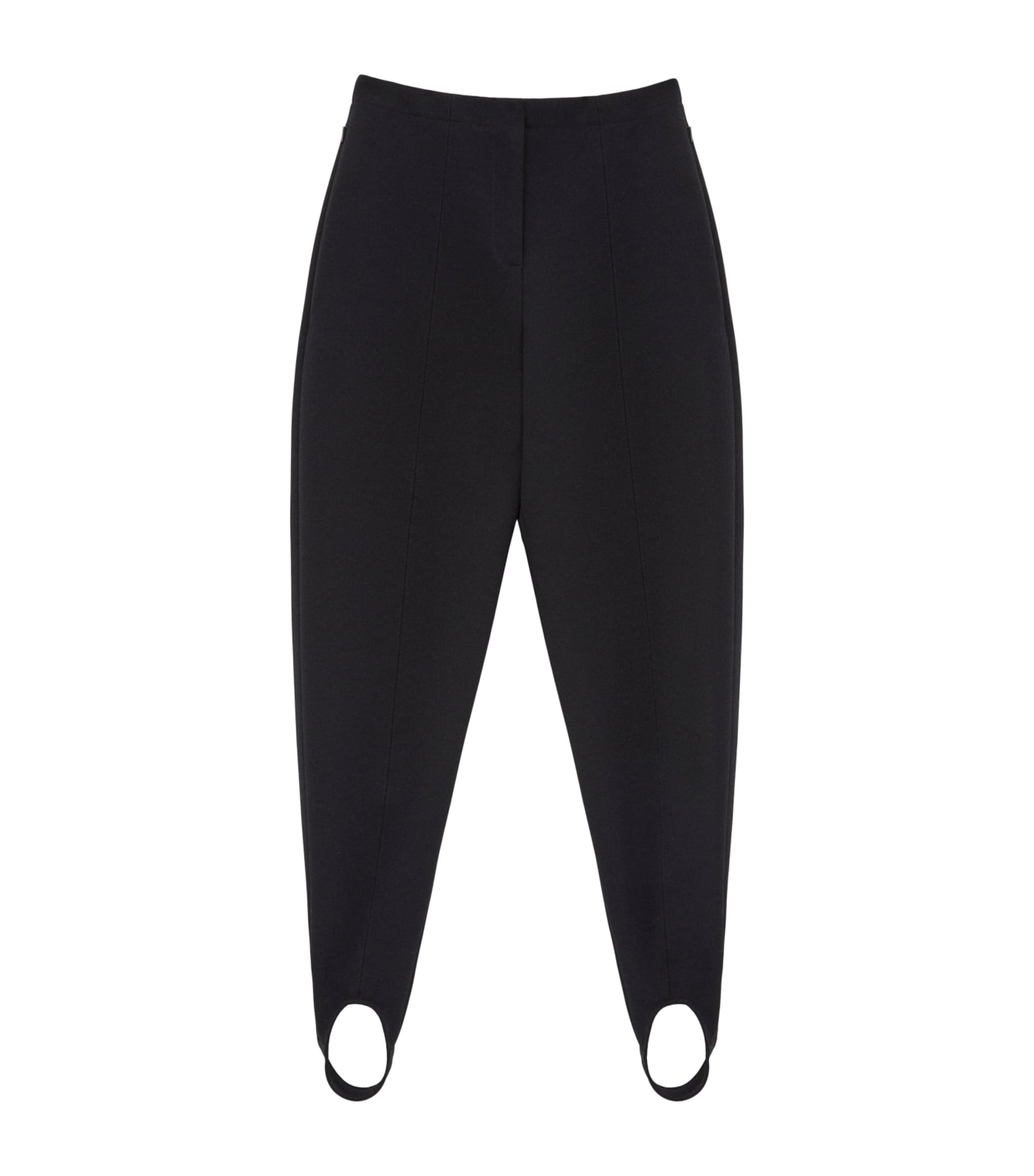 LOEWE Womens Wool-Blend Stirrup Trousers Black