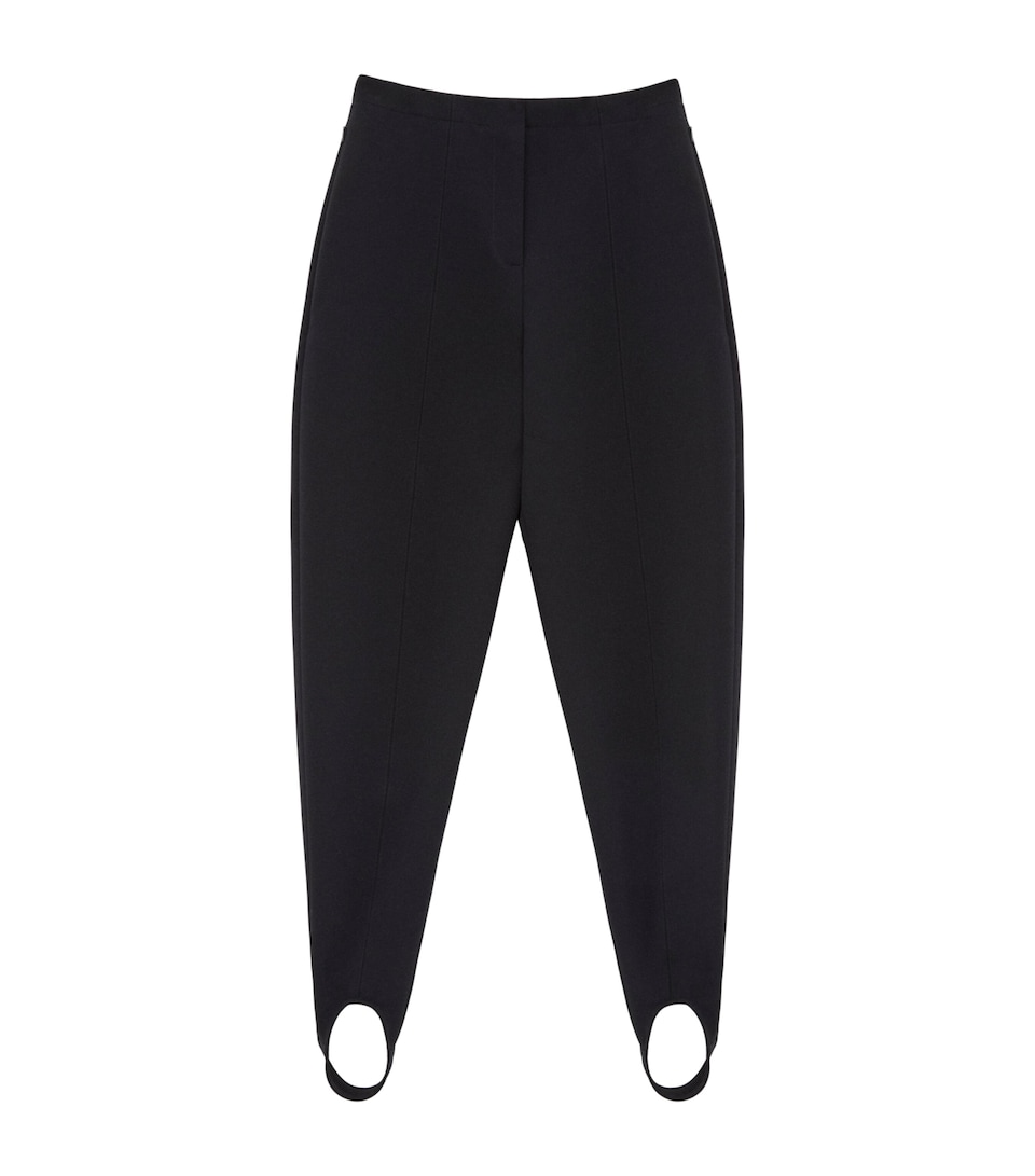LOEWE Womens Wool-Blend Stirrup Trousers Black