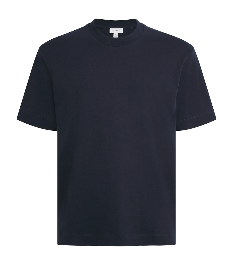 Sunspel Mens Supima Cotton Heavyweight T-Shirt Midnight Navy