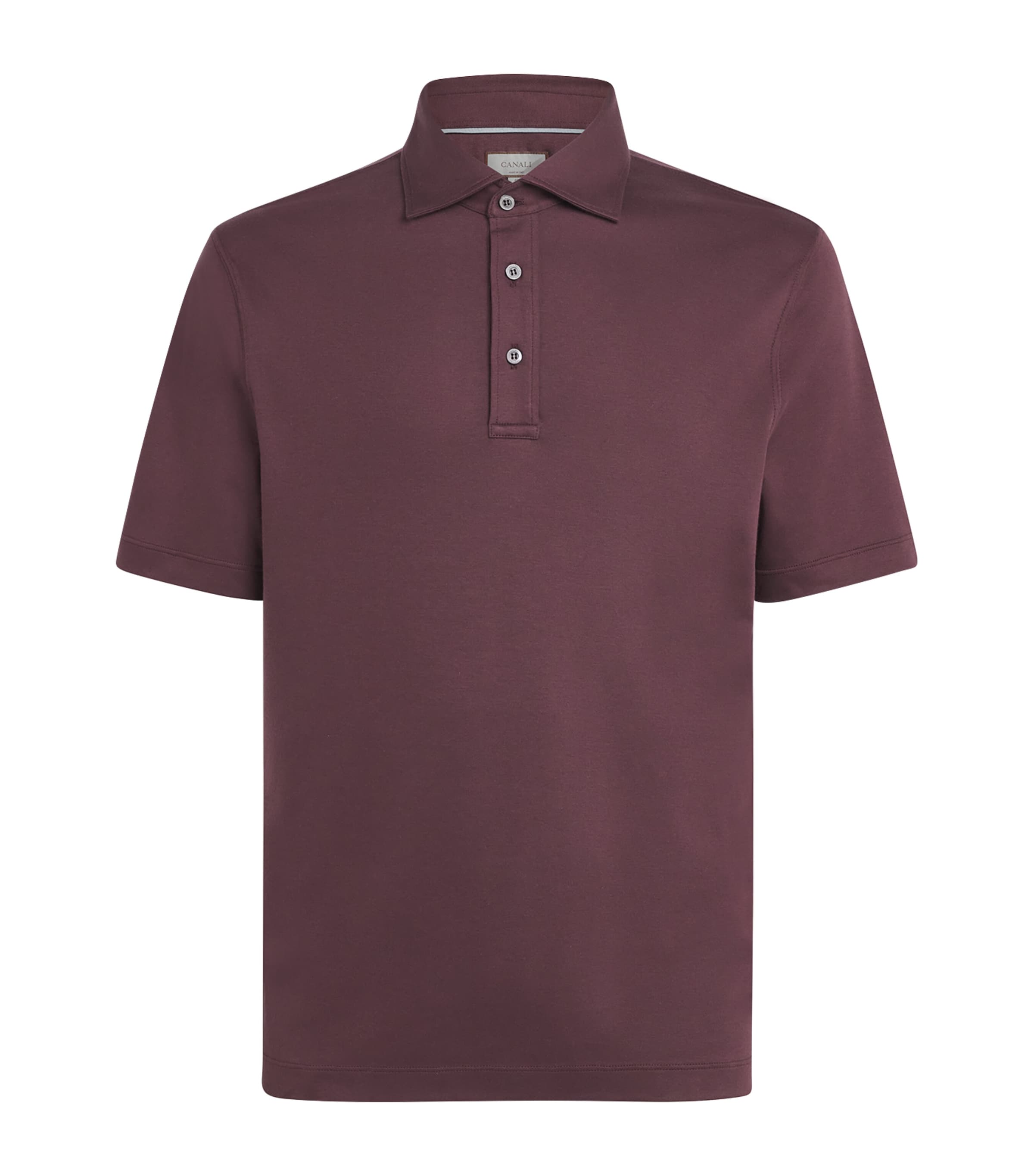 Canali Mens Cotton Polo Shirt Red